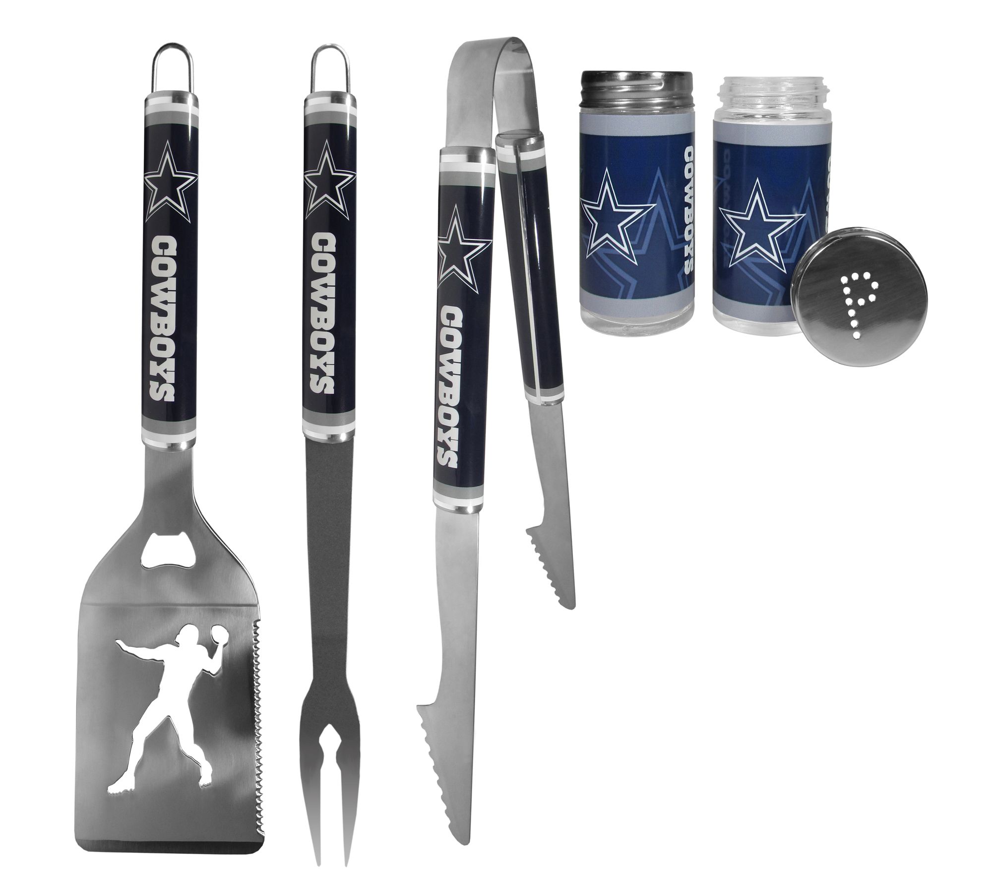 Siskiyou Sports NFL 3 Piece Steel Logo BBQ Tool s with Shakers