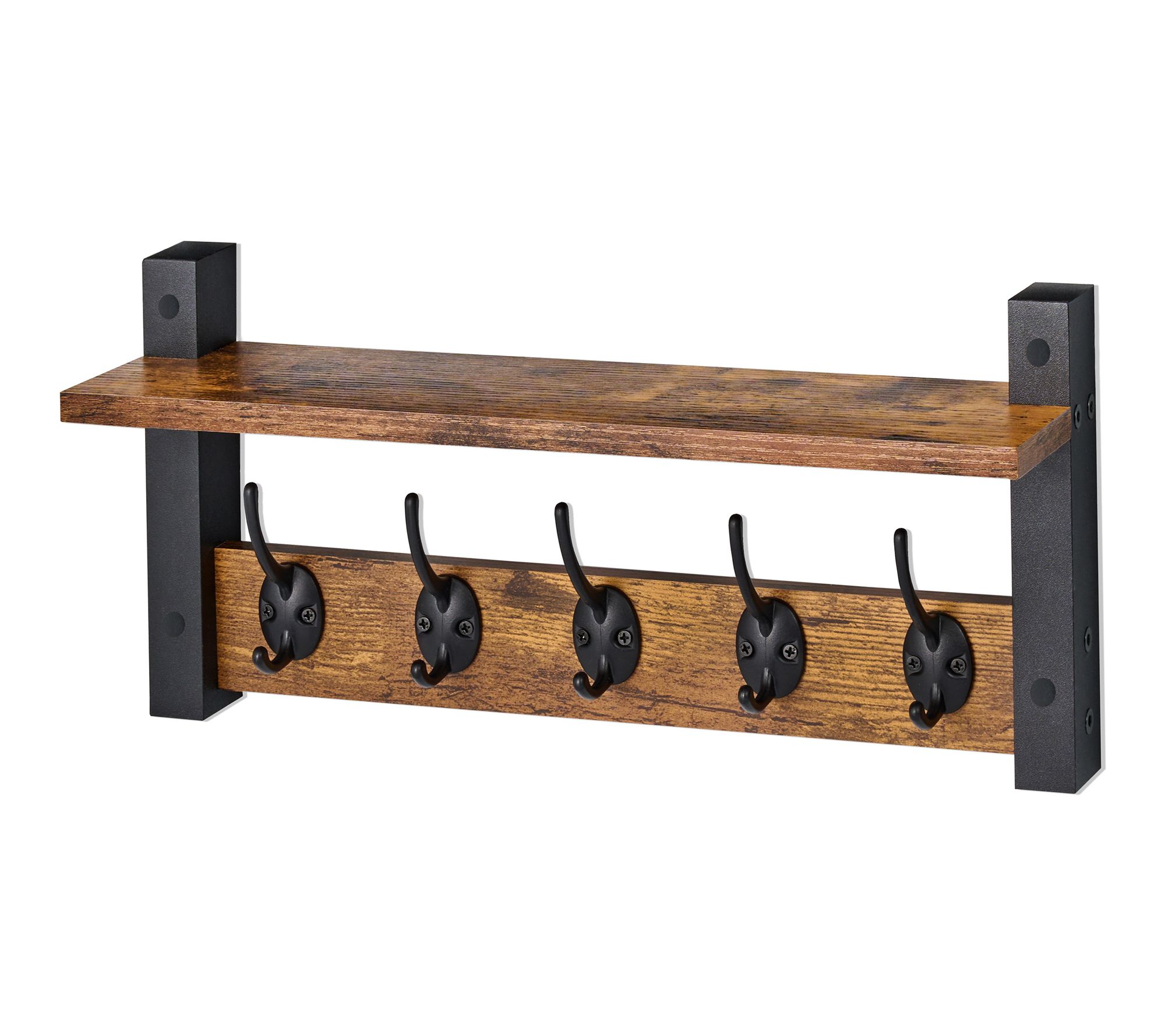 Sorbus Coat Hooks Wall Mount with Shelf - 16 Inch Coat Rack