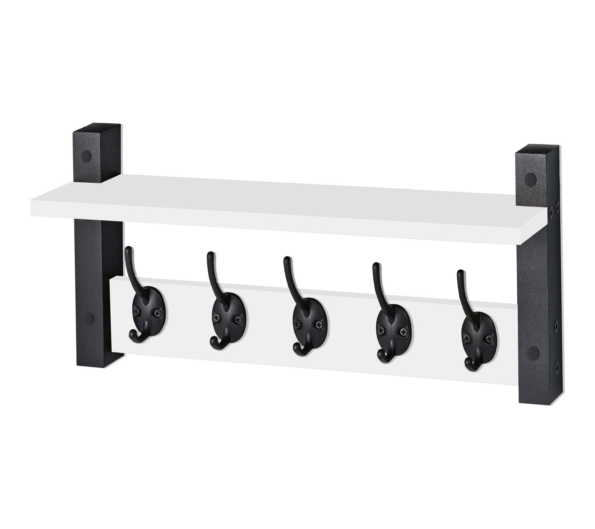 Sorbus Coat Hooks Wall Mount with Shelf - 16 Inch Coat Rack