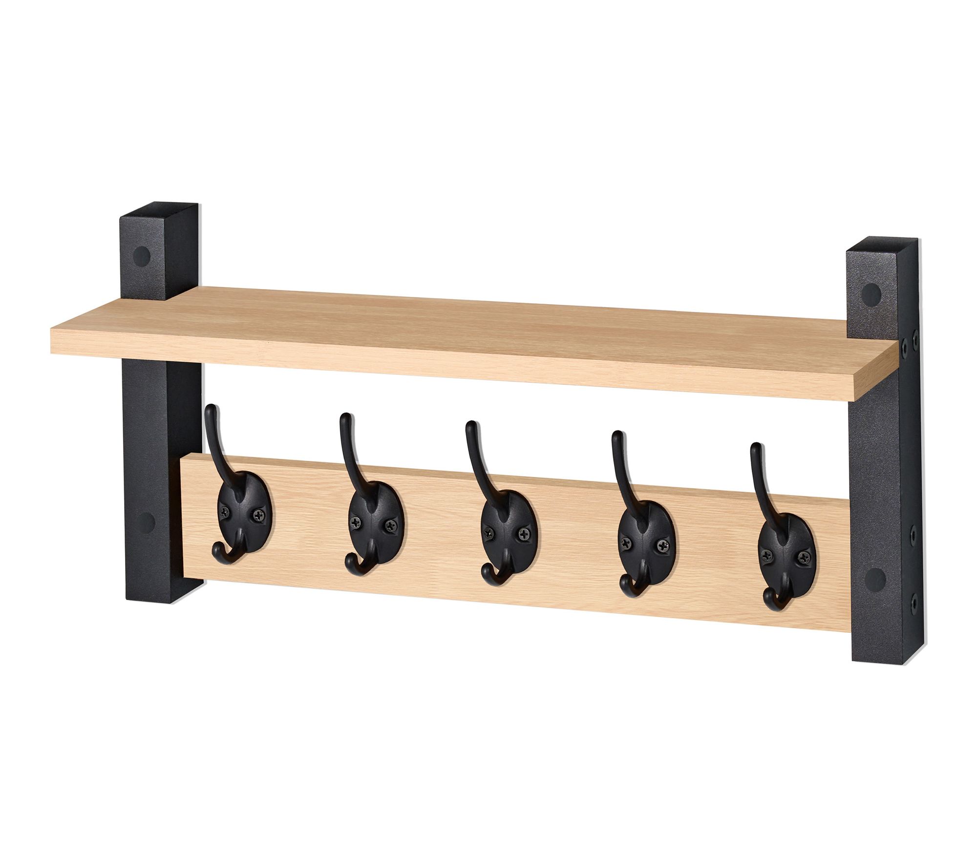 Sorbus Coat Hooks Wall Mount with Shelf - 16 Inch Coat Rack