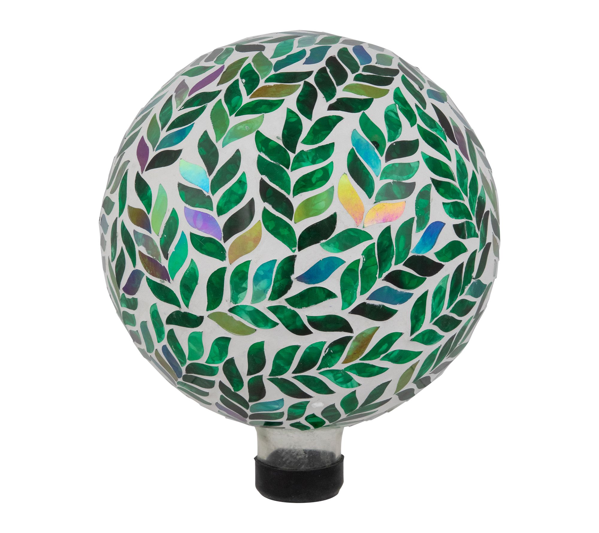 Northlight 10" Mosaic Iridescent Leaves GazingBall