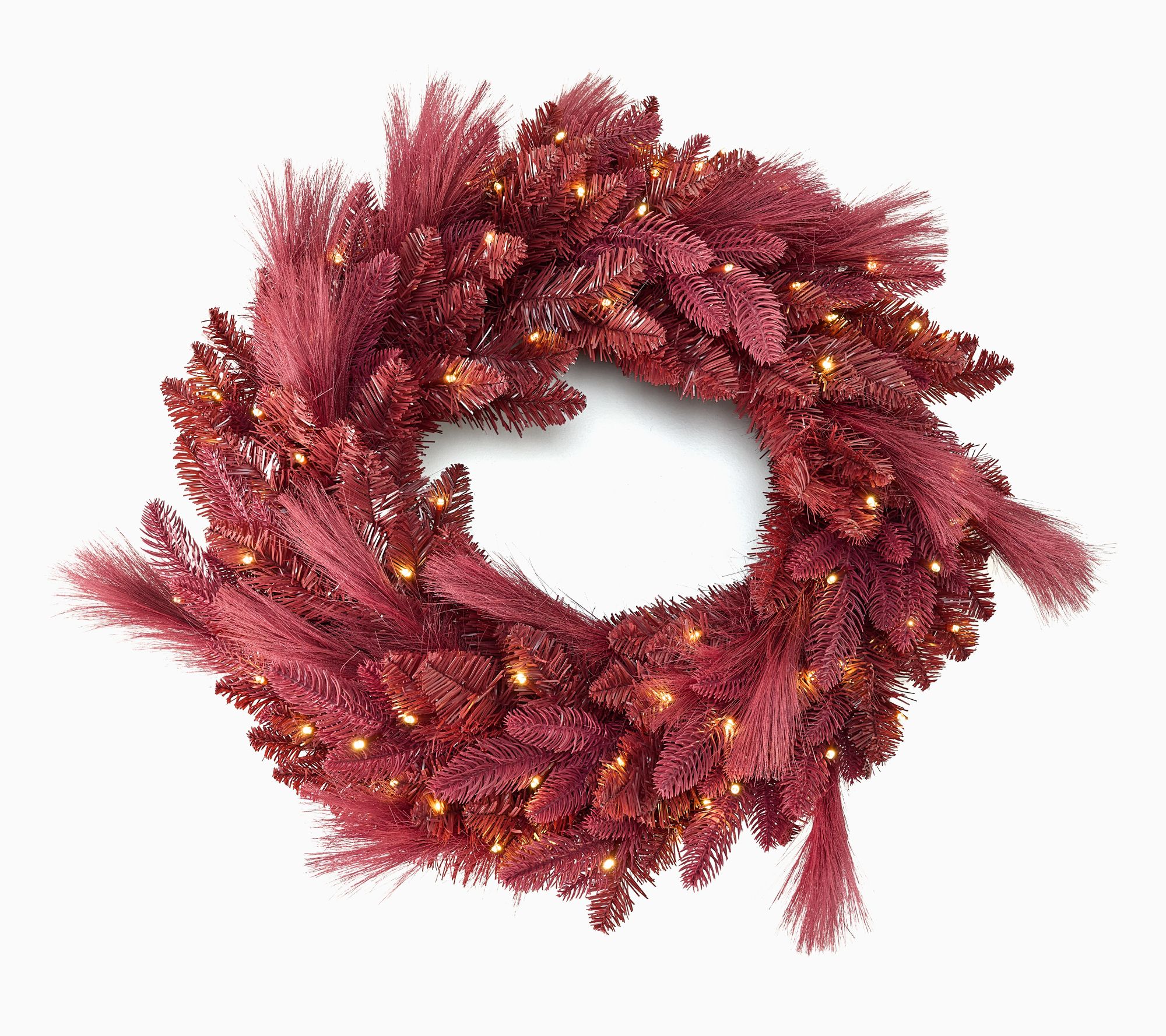 26" Illuminated Indoor/Outdoor Pampas Wreath by Kim Gravel