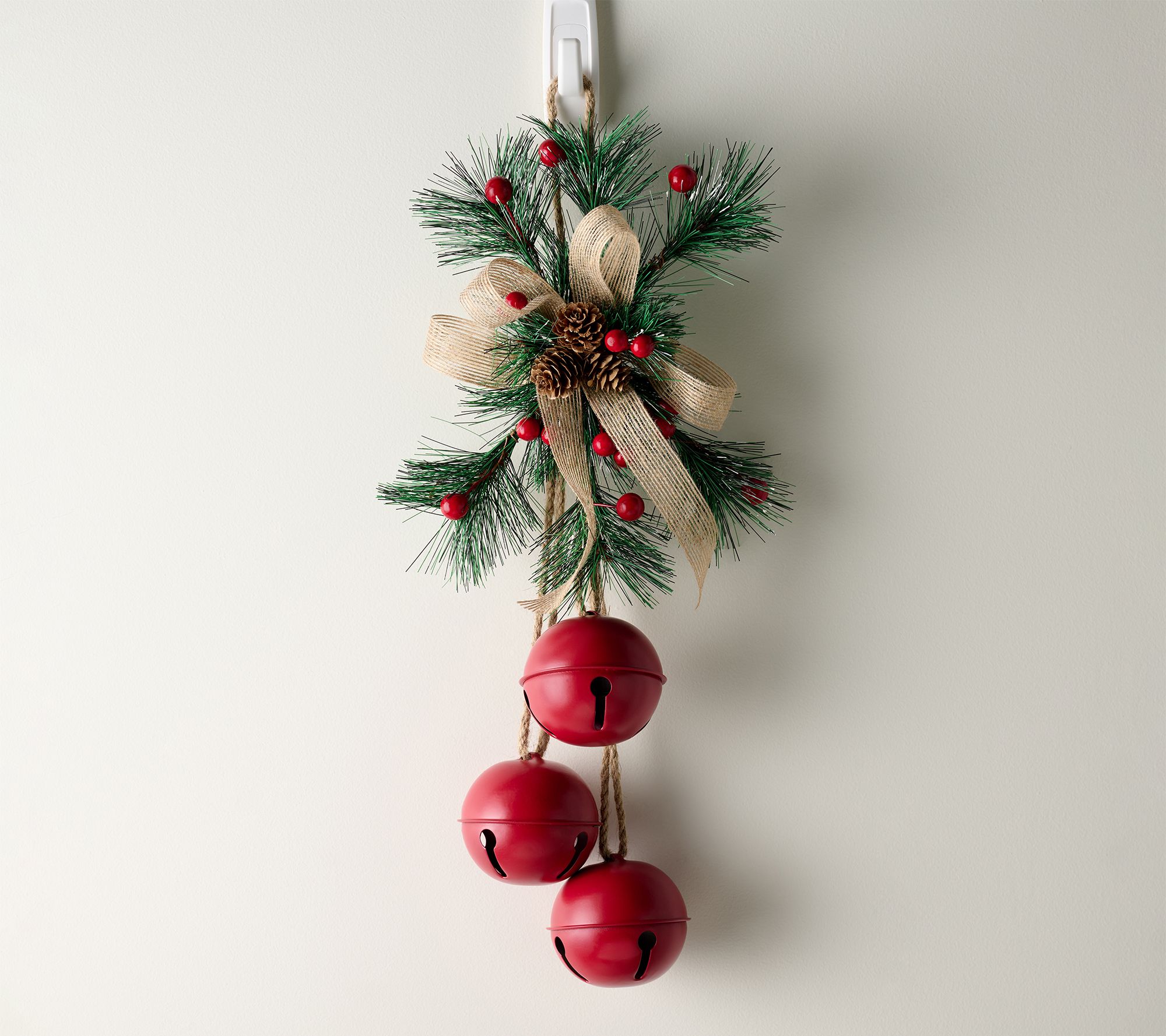 23" Jingle Bell Hanger with Greenery by Valerie