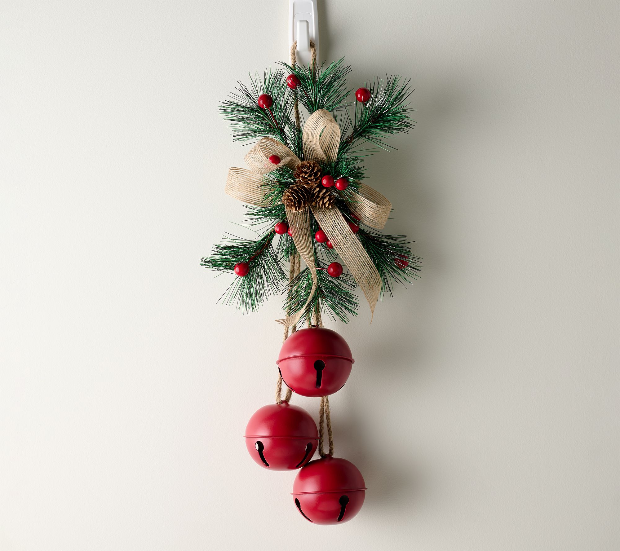 23" Jingle Bell Hanger with Greenery by Valerie