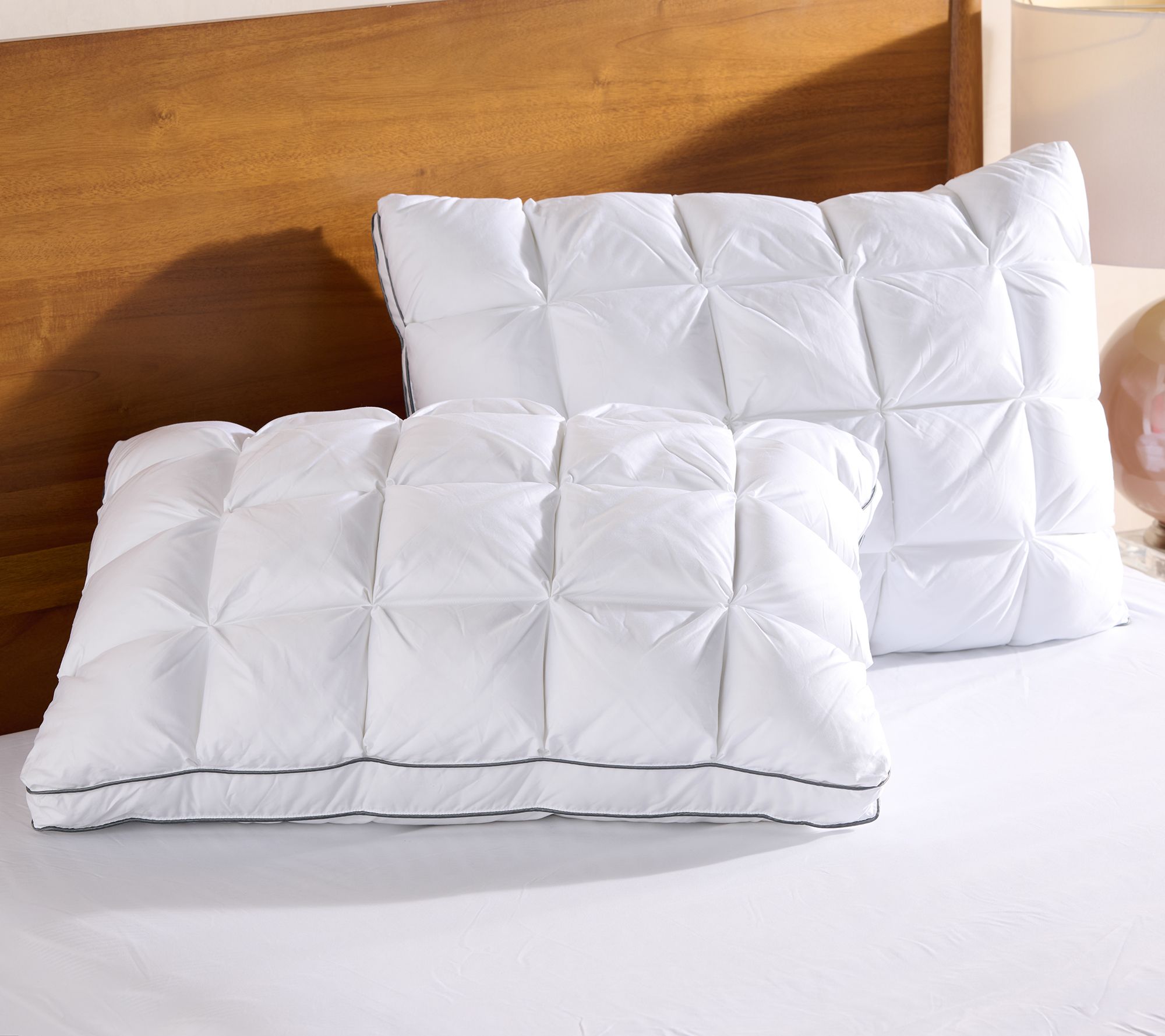 "As Is" Home Reflections Set/2 Comfort Cushion Pillows - Std/ Queen