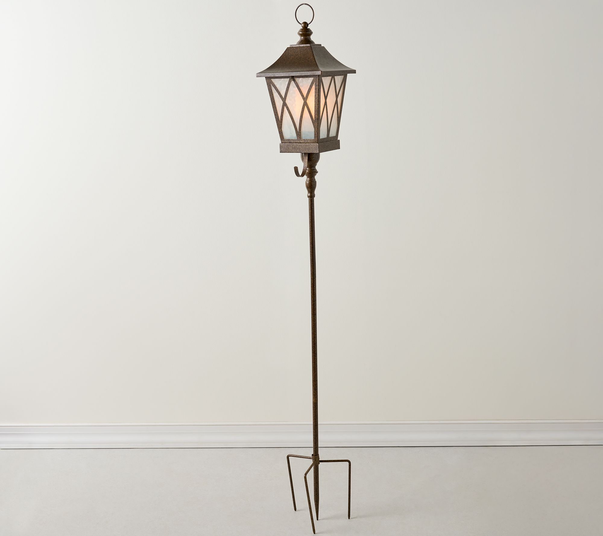  Flickering Flame Old World Lantern with Stake by by Valerie