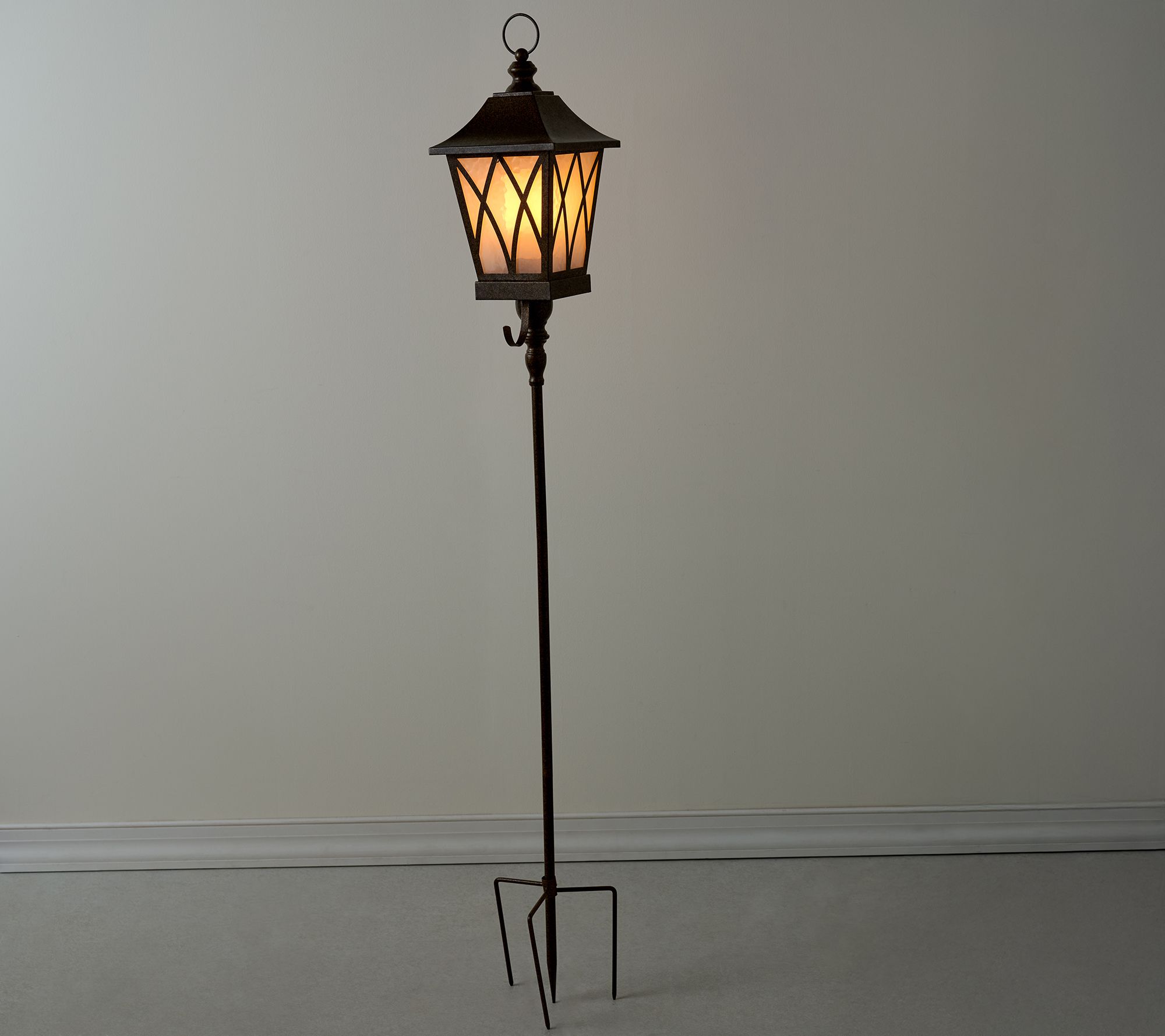 Flickering Flame Old World Lantern with Stake by by Valerie | QVC