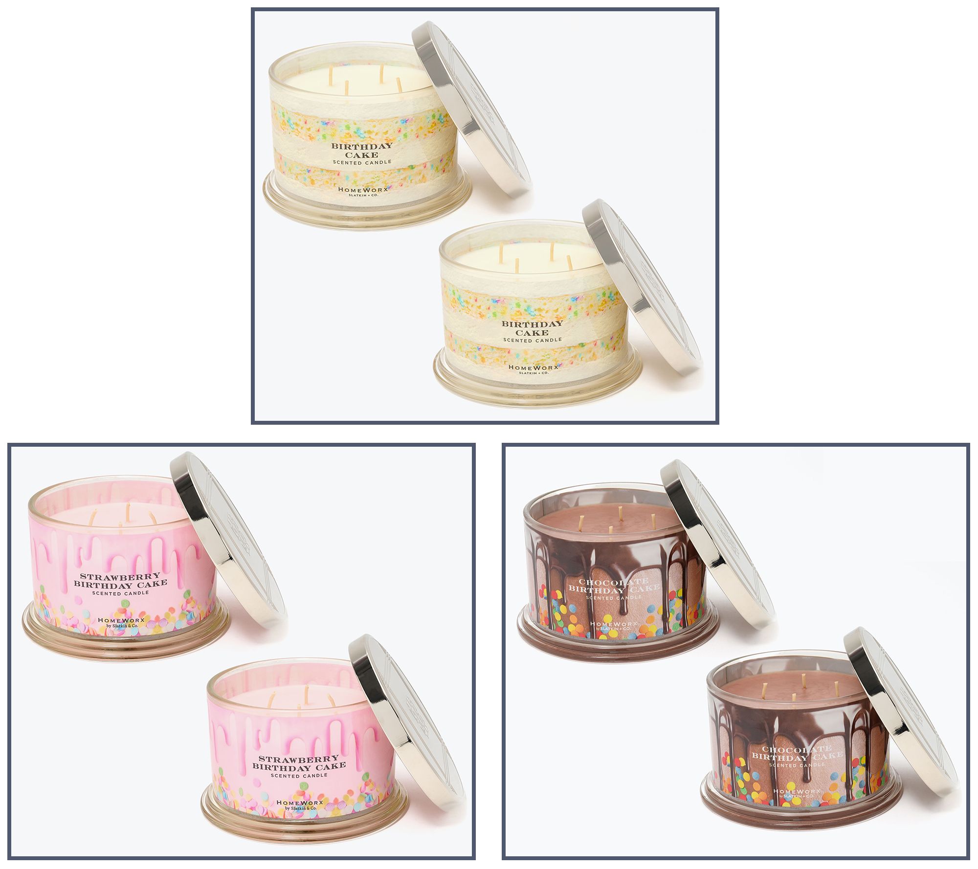 Homeworx by Slatkin + Co. S/2 18oz QVC Birthday Candle with Giftbox
