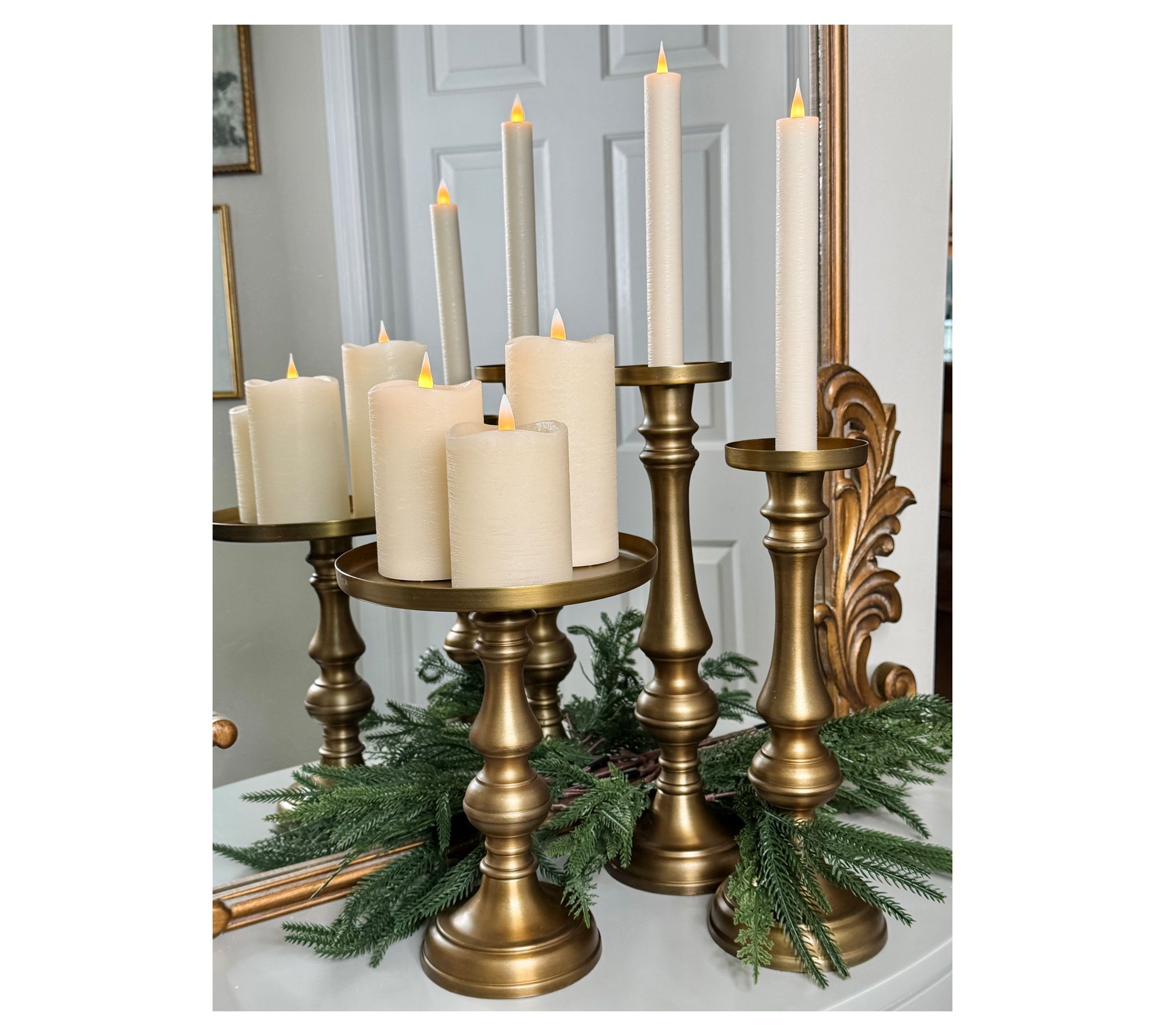 Simply Stunning Set of 5 Rustic Flameless Candle Set by Janine Graff