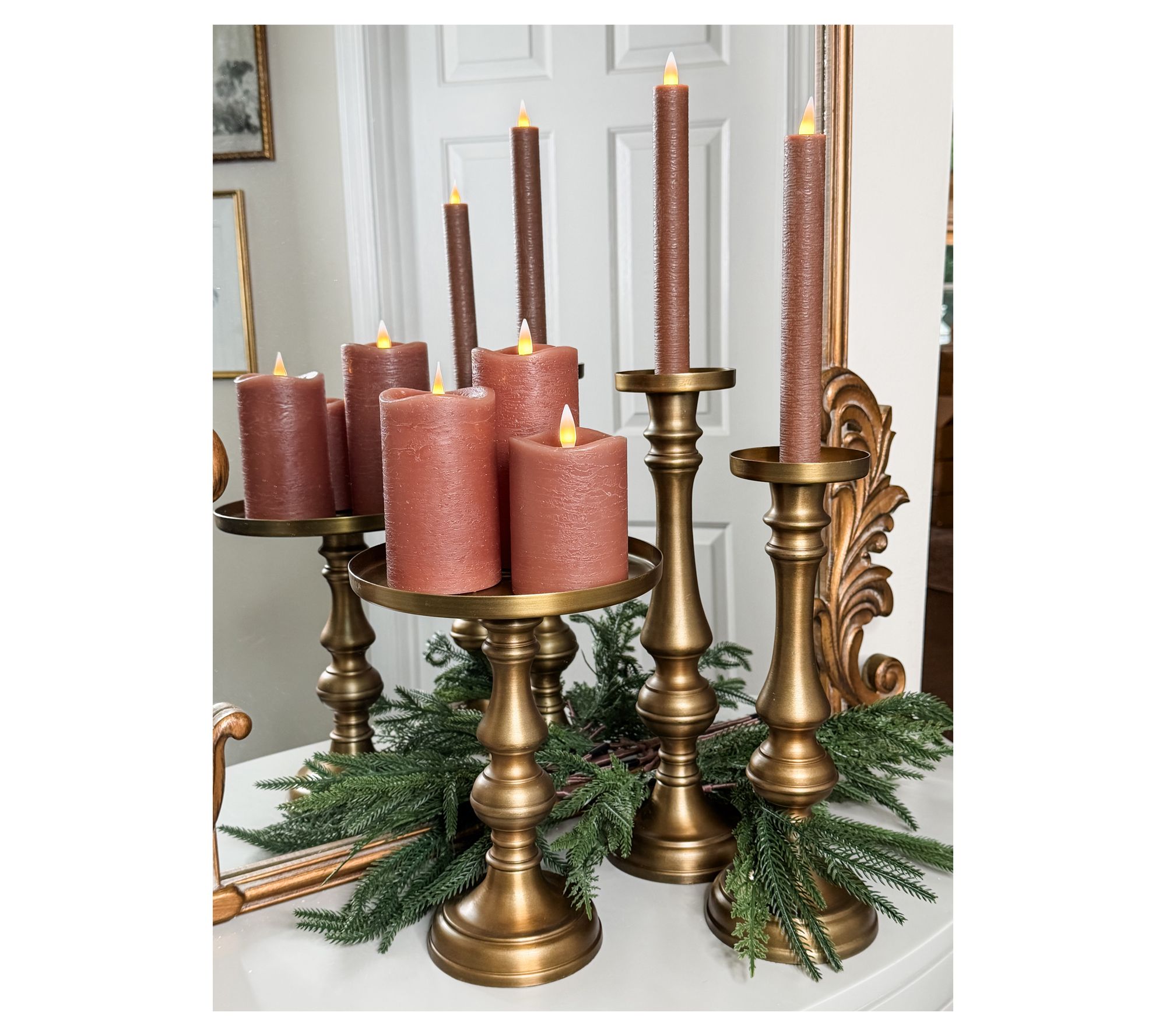 Simply Stunning Set of 5 Rustic Flameless Candle Set by Janine Graff