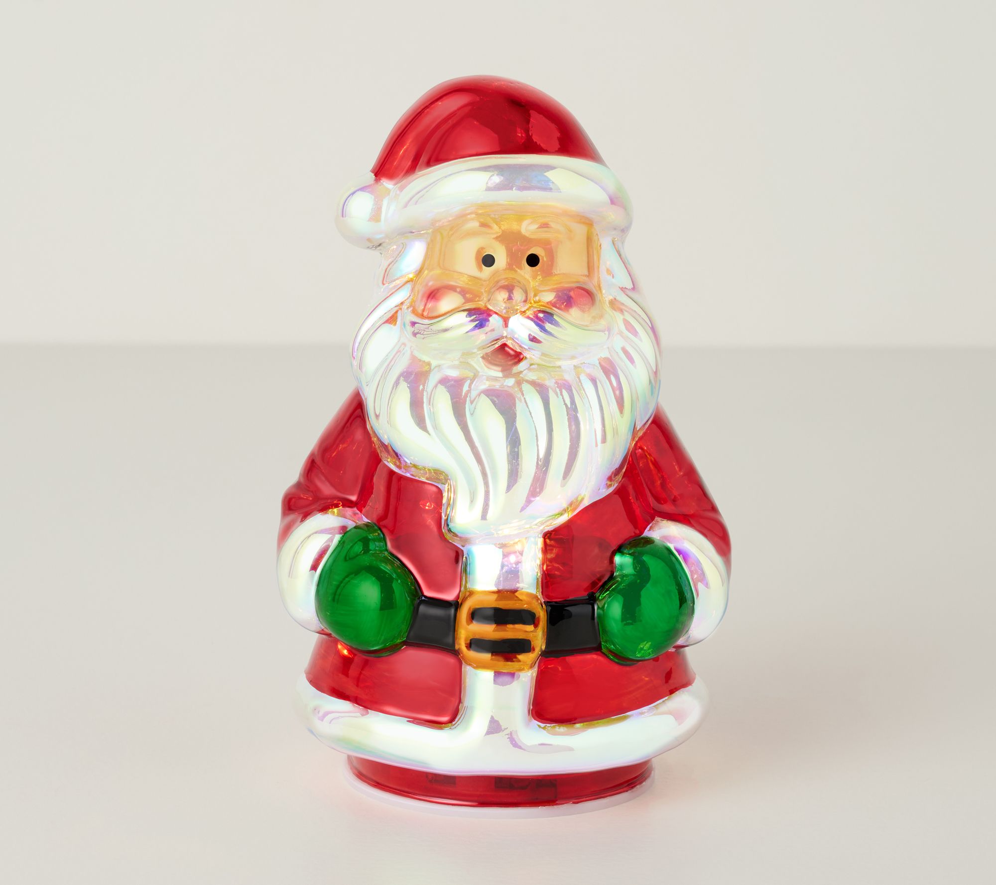 6" Illuminated Iridescent Glass Holiday Figure by Valerie