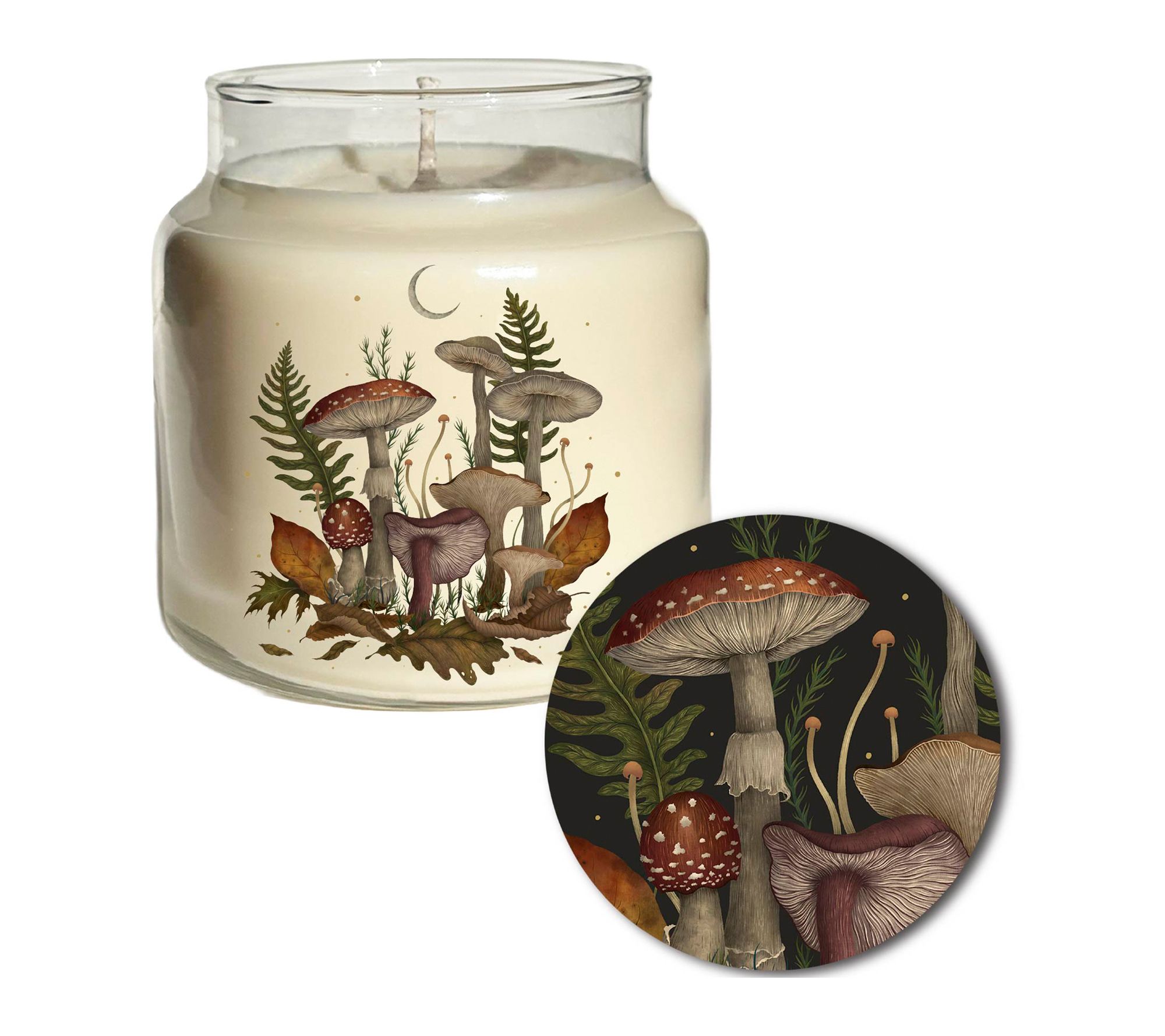 Courtside Market Autumn Mushrooms 18 oz Candle with Wooden Lid