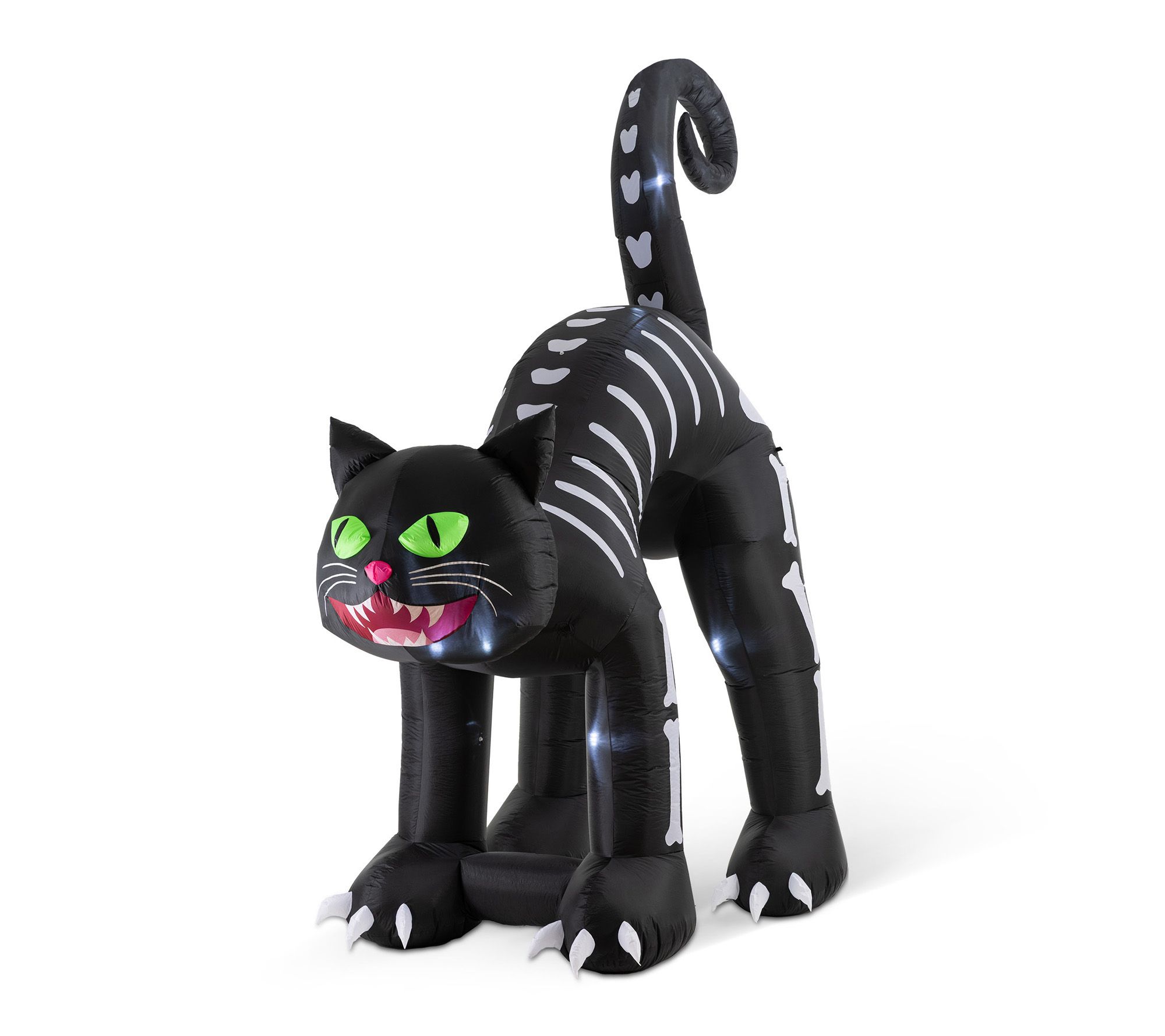 Glitzhome 11FT Lighted Inflatable Giant Skeleton Cat Decor