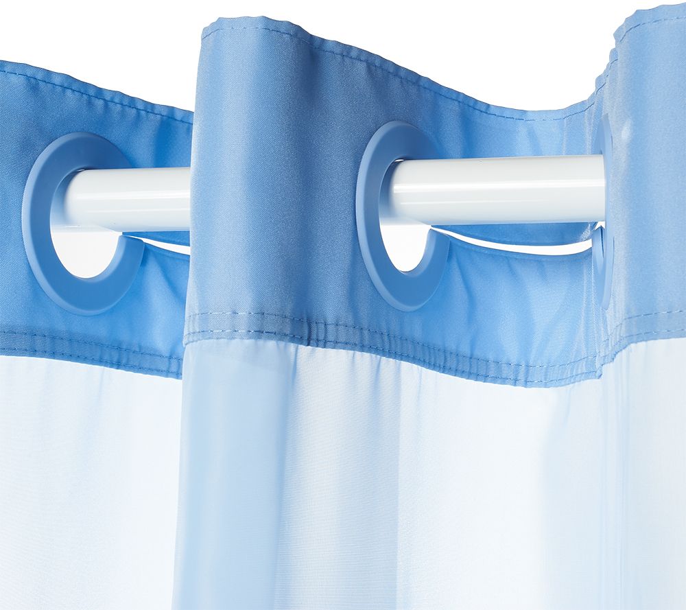 Hookless Mystery Window Shower Curtain with Four Mesh Pockets