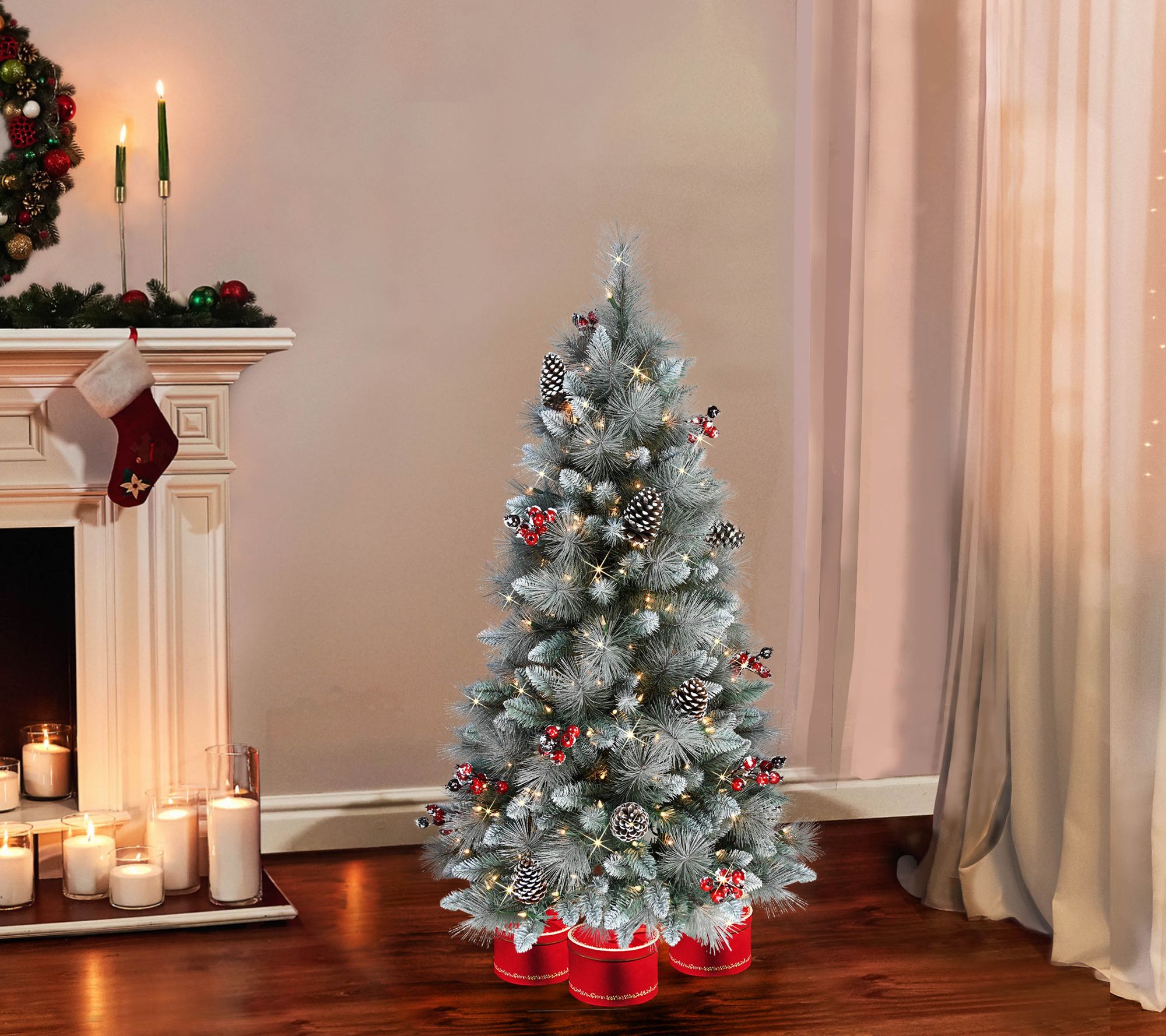 Puleo 4.5 PreLit Sterling Pine Artificial Christmas Tree