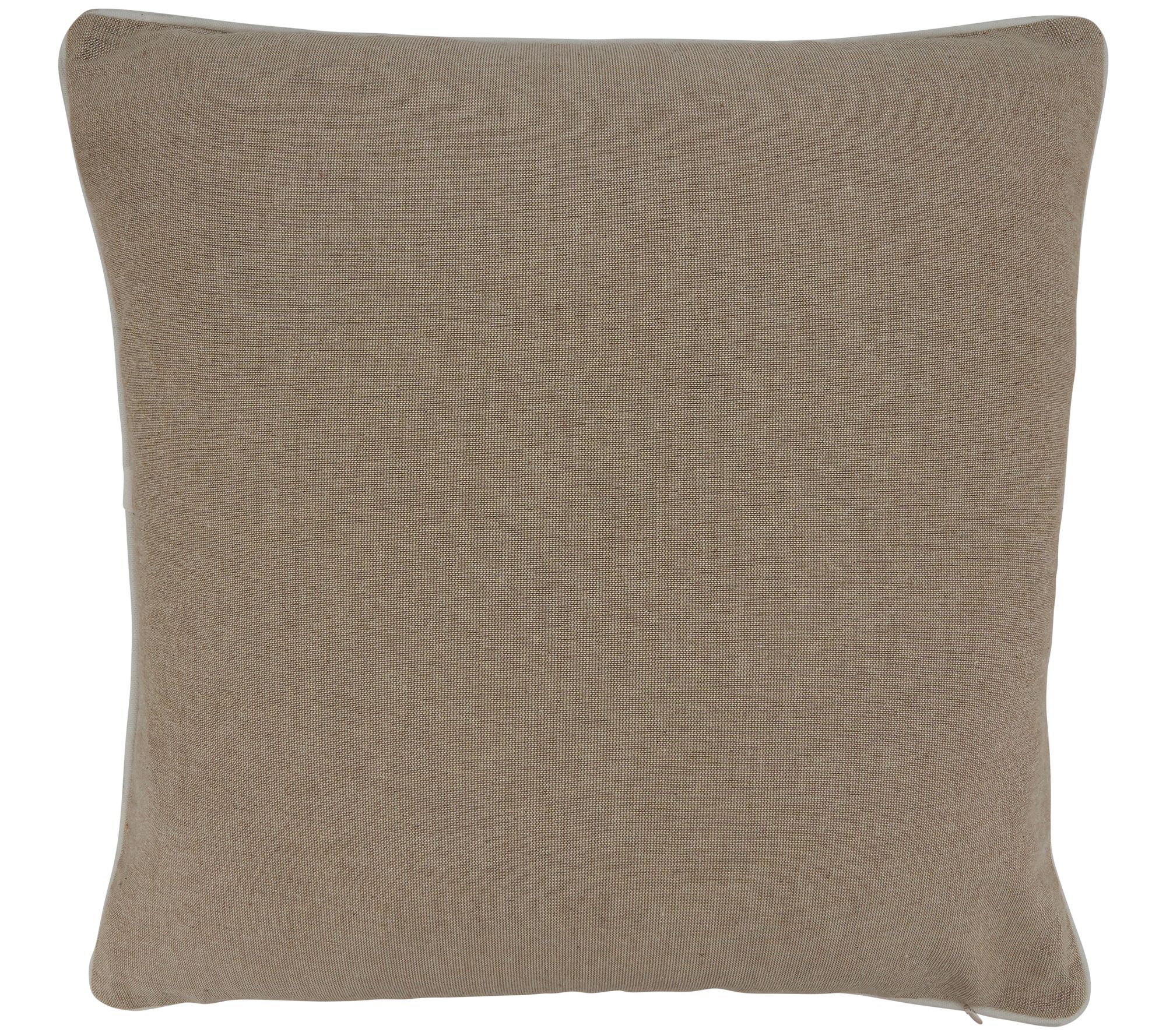 Throw Pillow Cover With Embroidered Reindeer De sign