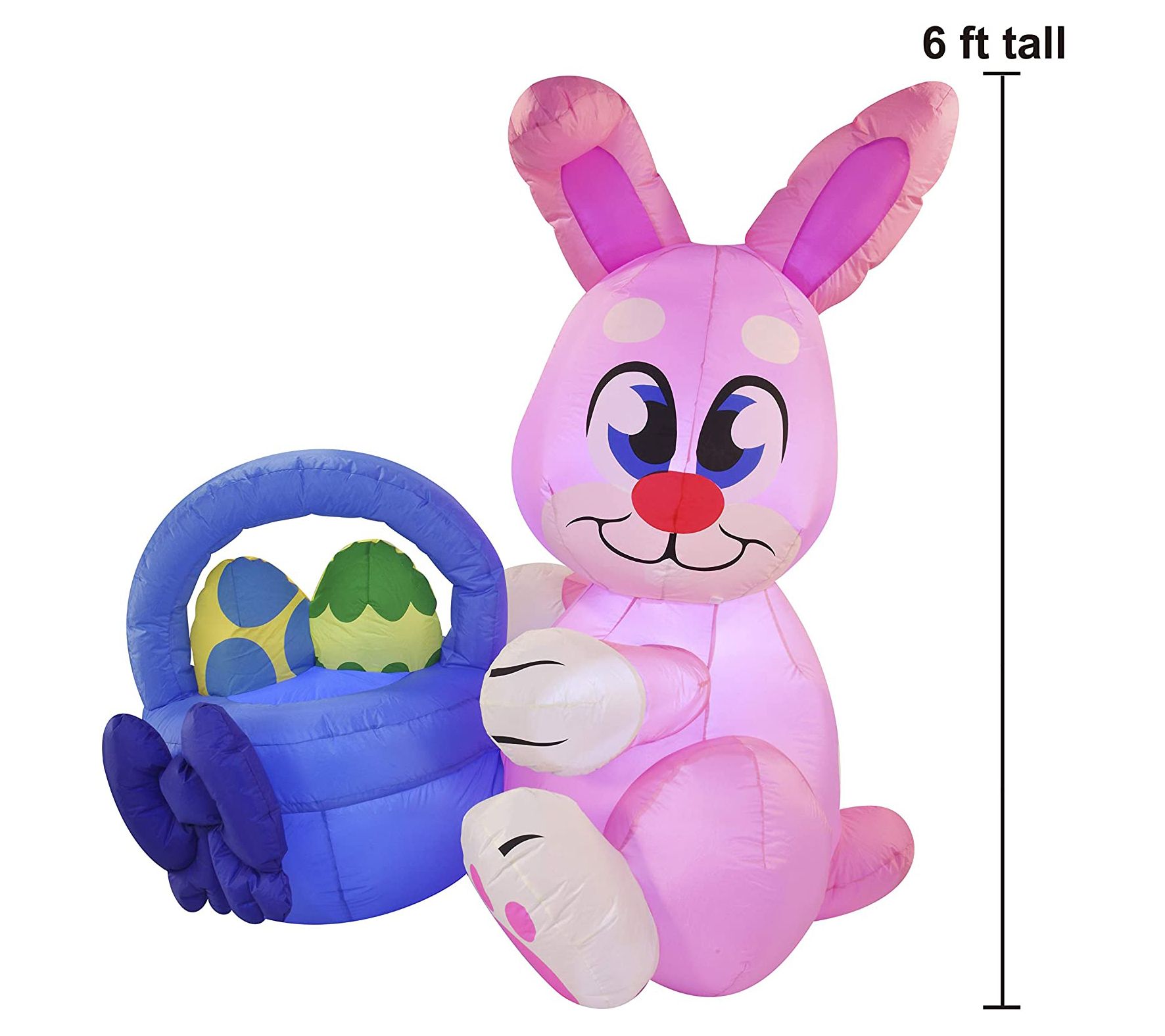 Joiedomi 6' Easter Bunny with Basket Inflatable - QVC.com