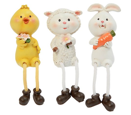S/3 Assorted 5-in H Resin Easter Shelf Sittersby Gerson Co