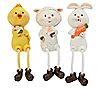 S/3 Assorted 5-in H Resin Easter Shelf Sitters by Gerson Co