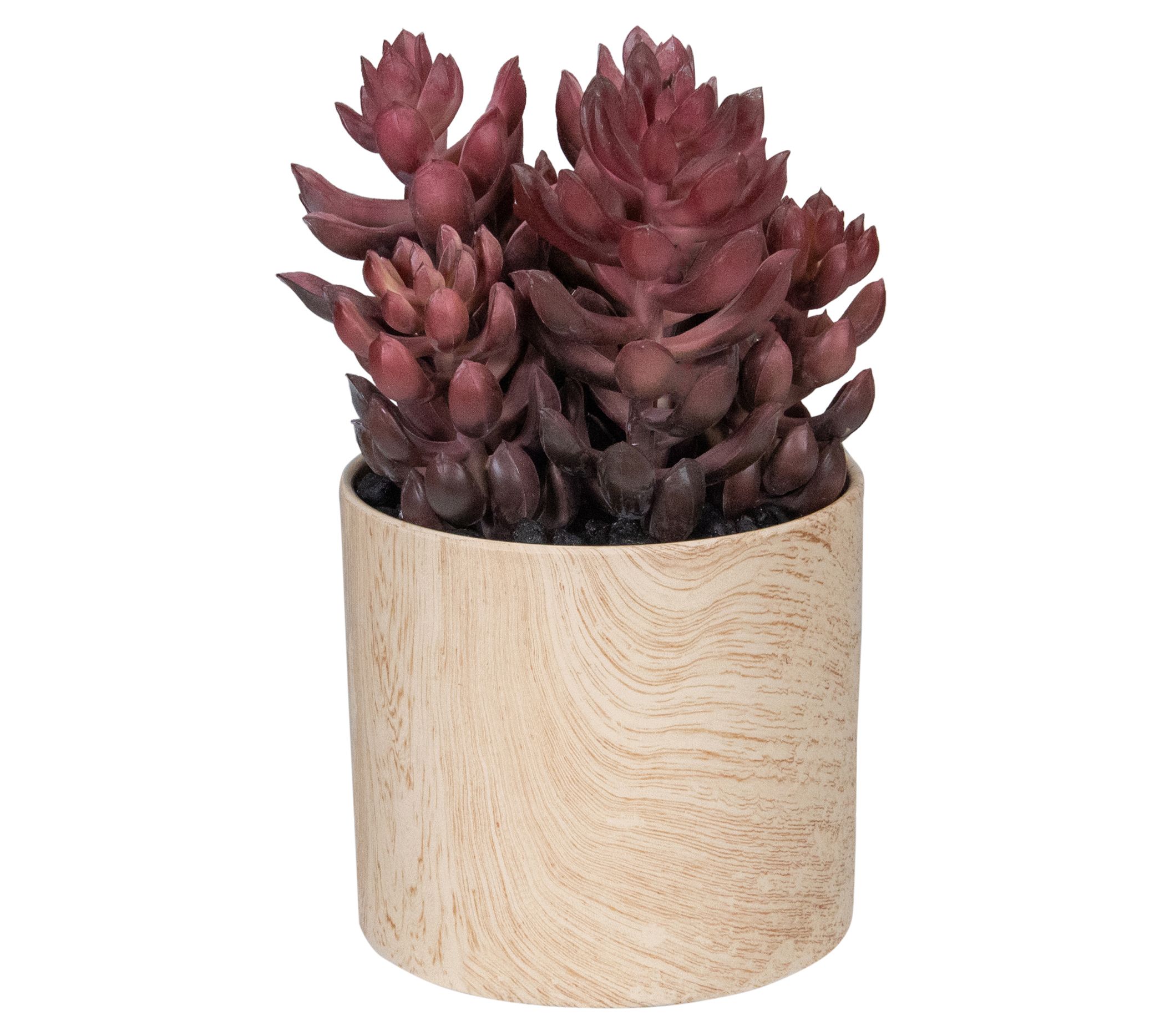 Northlight 7" Purple Artificial Succulent in Faux Wood Pot