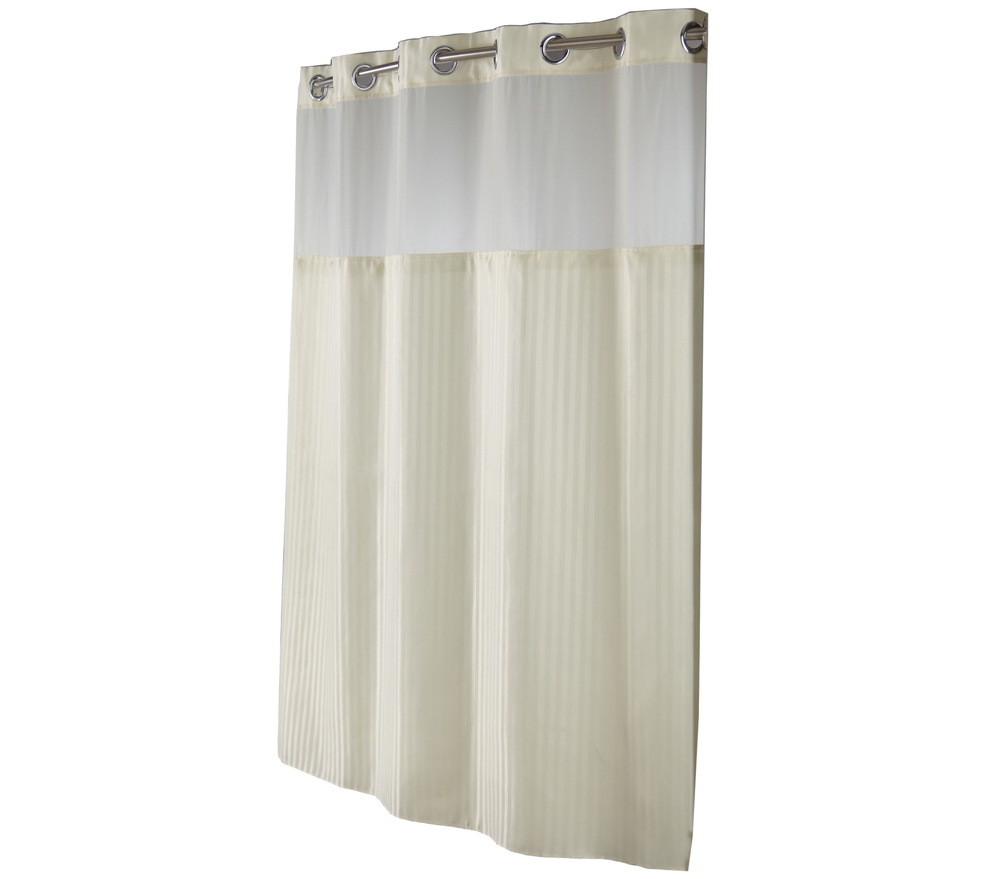 Hookless Classic Herringbone PEVA Lined Shower Curtain