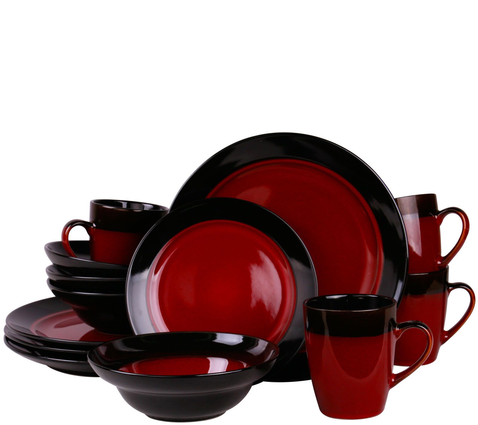 Elama's Tanizia 16-Piece High Gloss DinnerwareSet