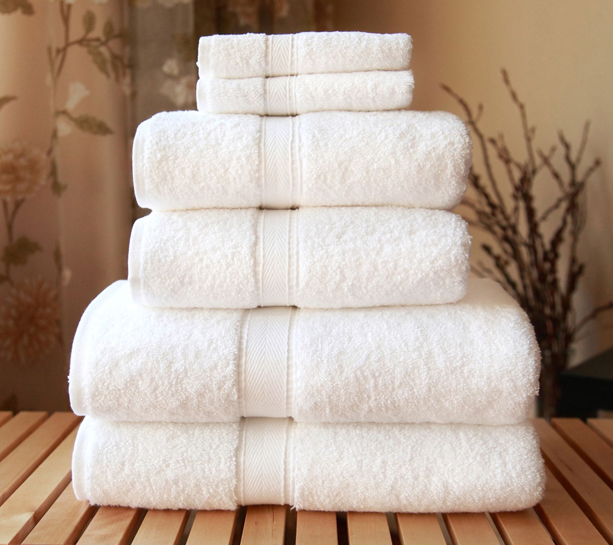 Linum Home Textiles Sinemis 100% Turkish Cotton Terry Bath Towels - Set of 6 White