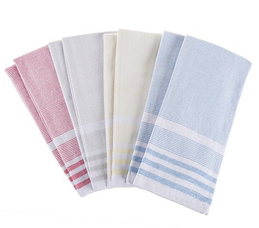 Lavish Home Farmhouse Stripe Cotton Kitchen Towels (8 Pack)