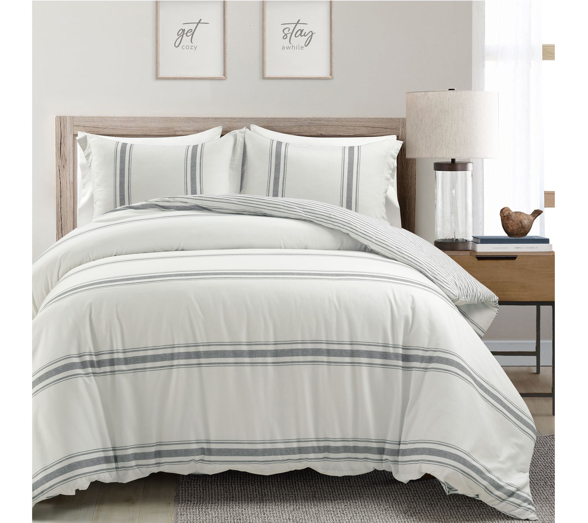 Farmhouse Stripe Rev. Set F/Q by Lush Decor