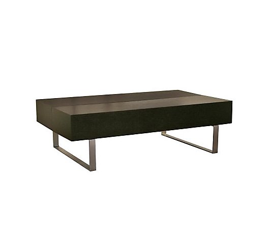 Noemi Black Modern Coffee Table with Storage Compartments
