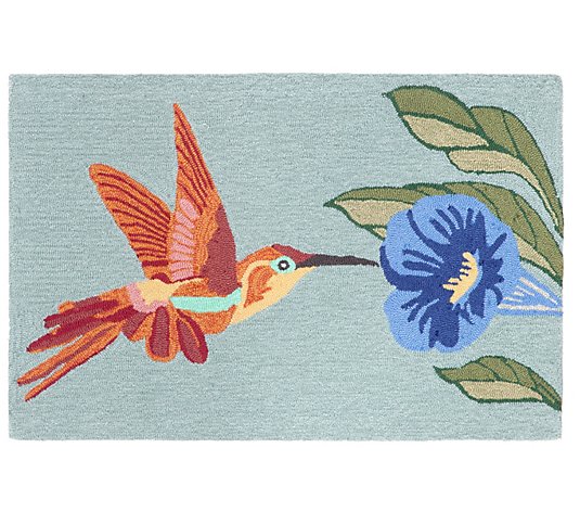 Liora Manne Frontporch Hummingbird In/Out Rug Sky 24" x 36"