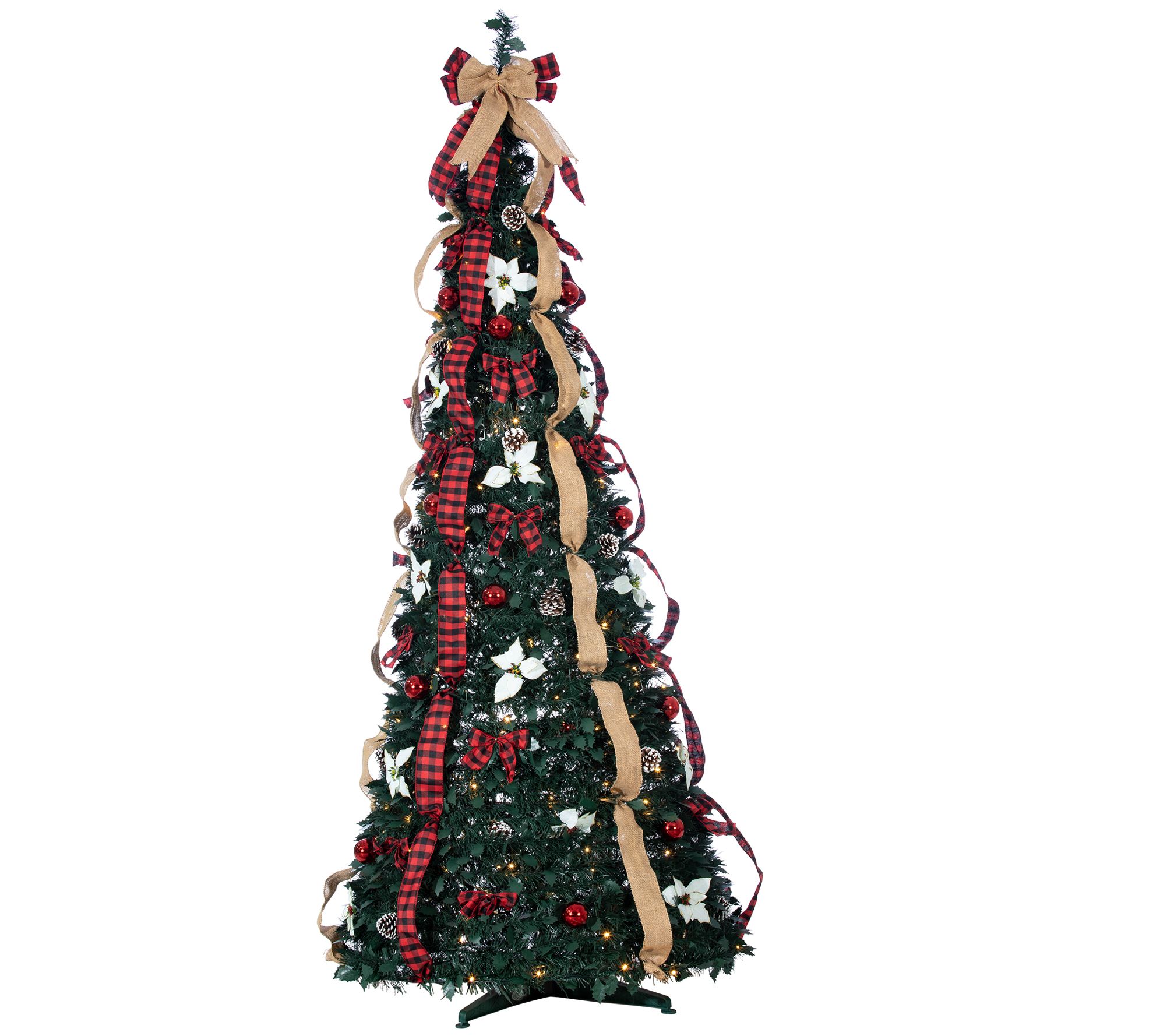 7.5' Prelit Green Decorated Pine Tree by GersonCo.