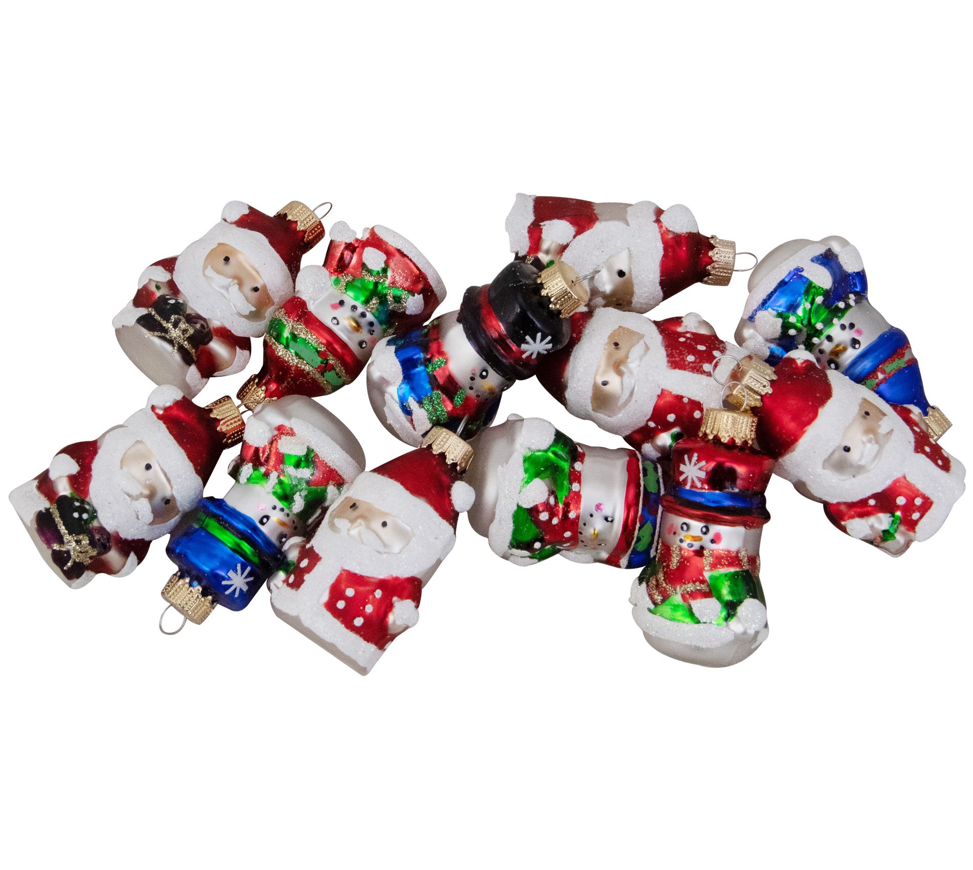 Northlight 12ct Red Winter Snowmen & Santa Claus Ornament