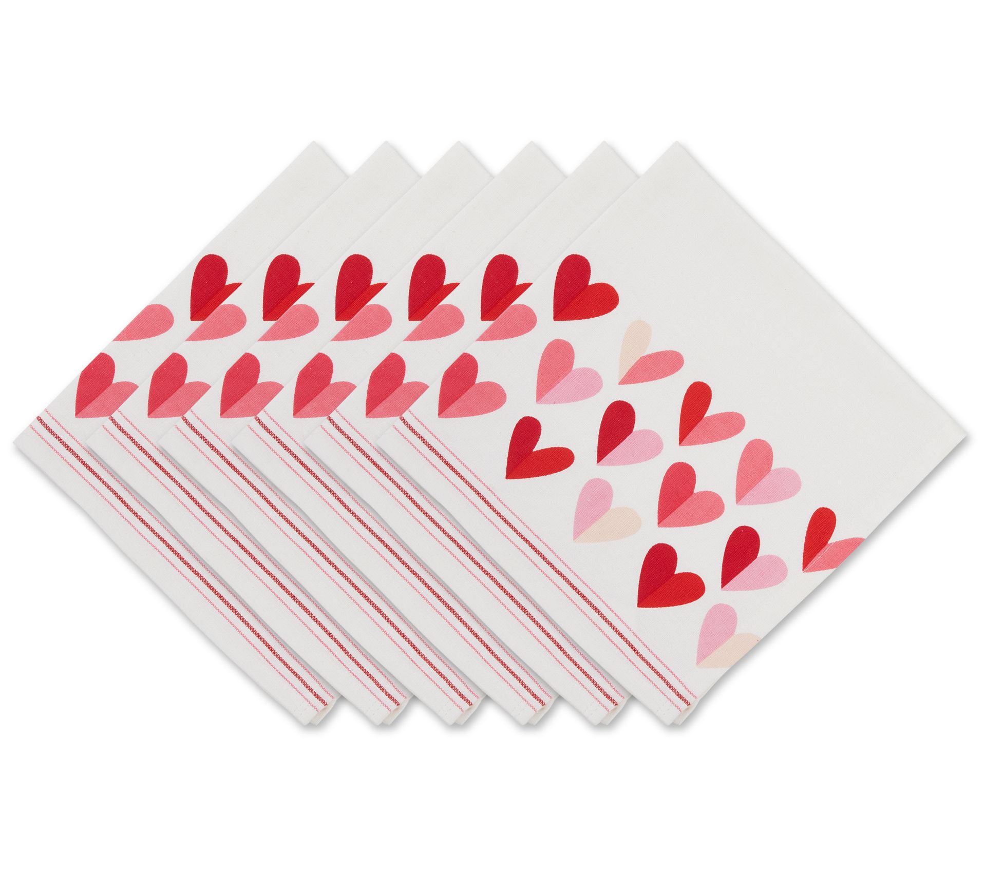 Design Imports Set of 6 Two Hearts Napkins