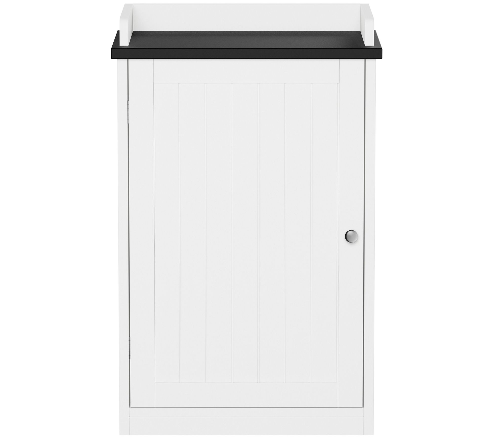 White Storage Cupboard Slatted Style - Hastings Home