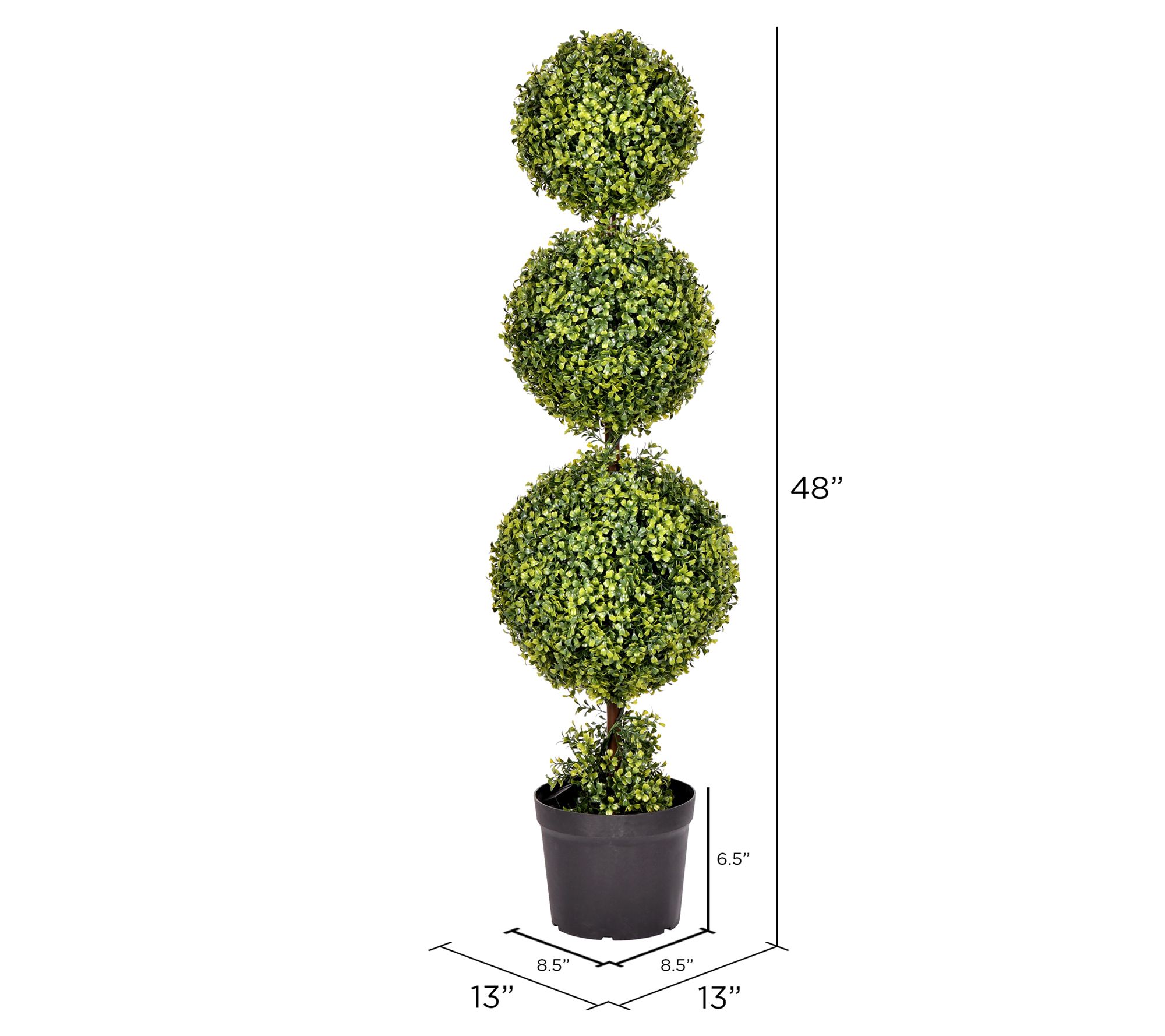 Vickerman 4' Artificial Triple Ball Green Boxwood Topiary - QVC.com