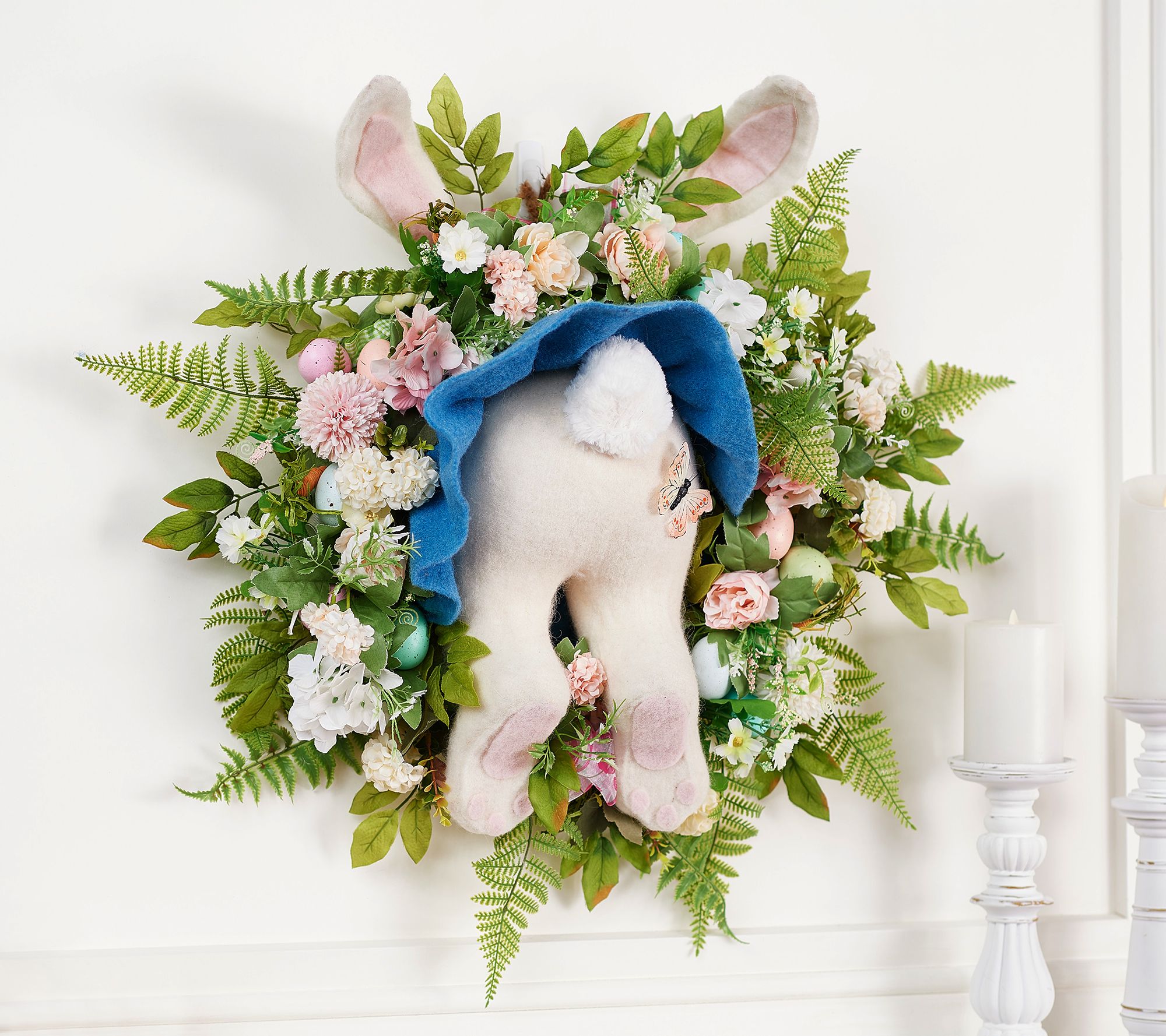 "As Is" Willow Manor 22" Decorative Backwards Bunny Wreath