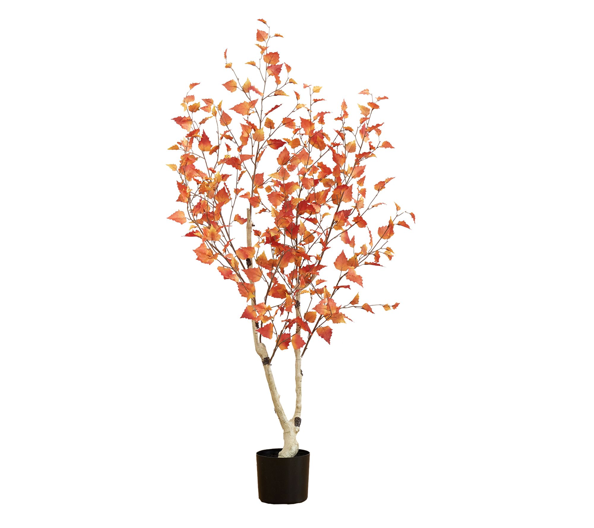 Nearly Natural 5-ft Autumn Birch Artificial Fall Tree - QVC.com