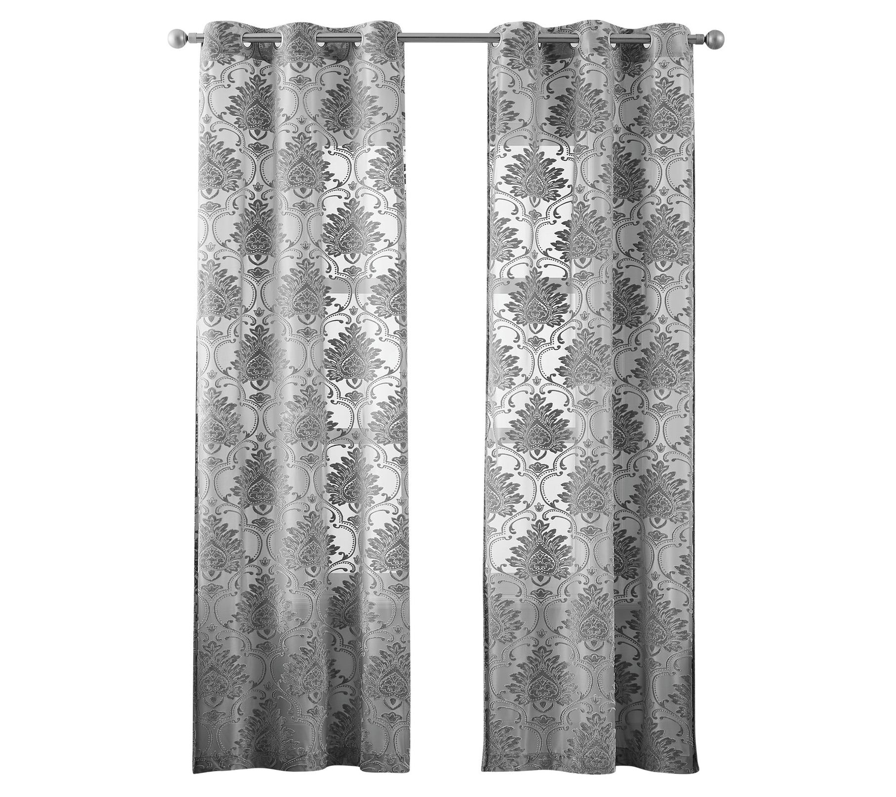 5th Avenue Lux Sophia Burn Out 37x84 Sheer Window Panel S/2