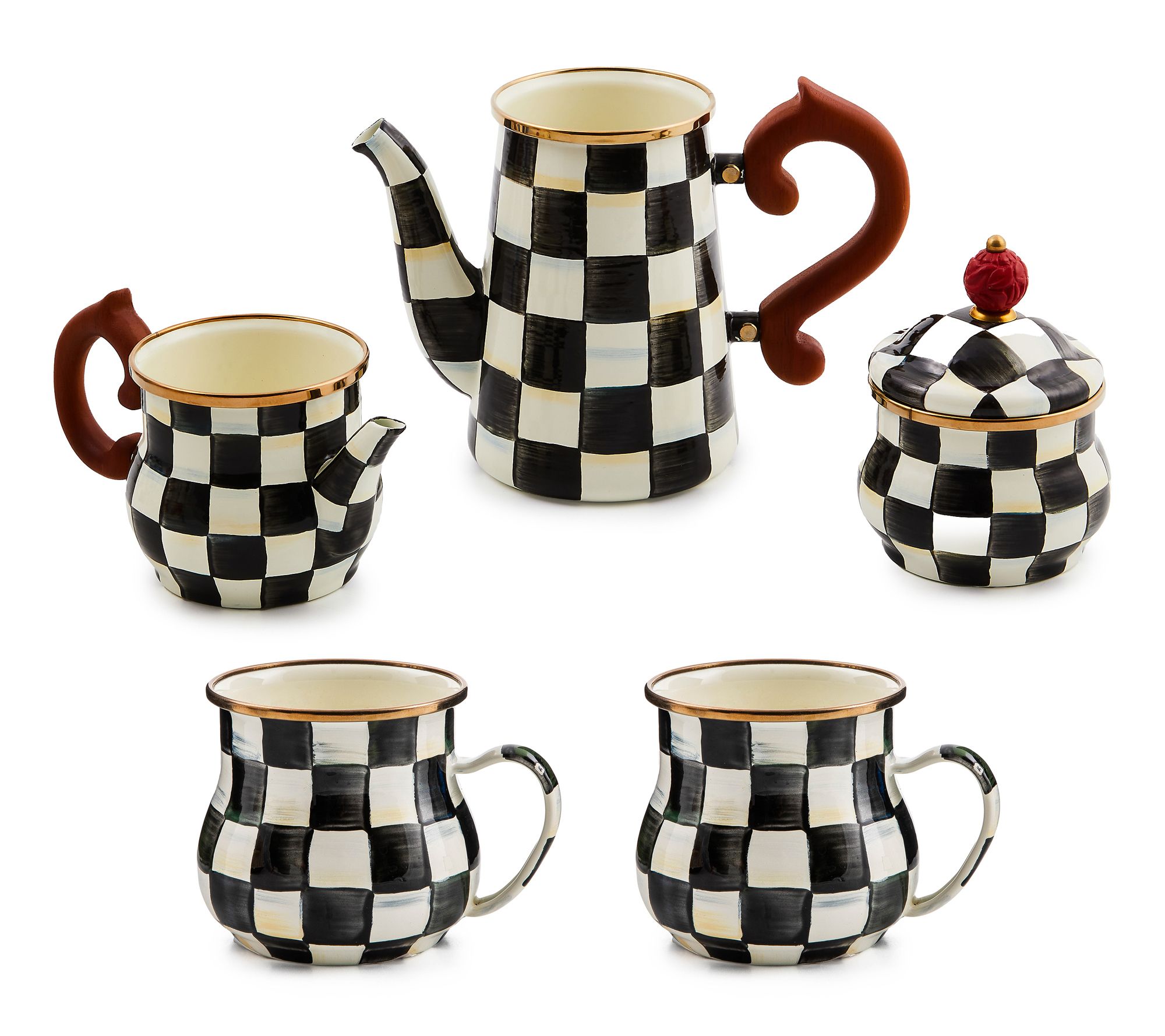 MacKenzie- Childs Stackable Coffee Service and Mugs