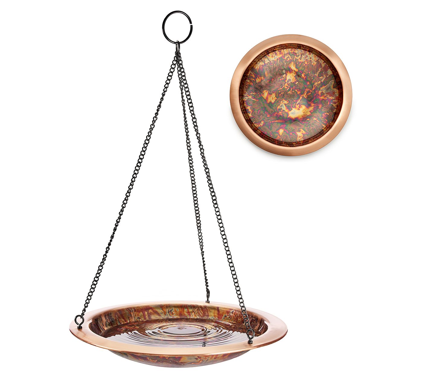 Good Directions 13" Hanging Fired Copper Bird Bath