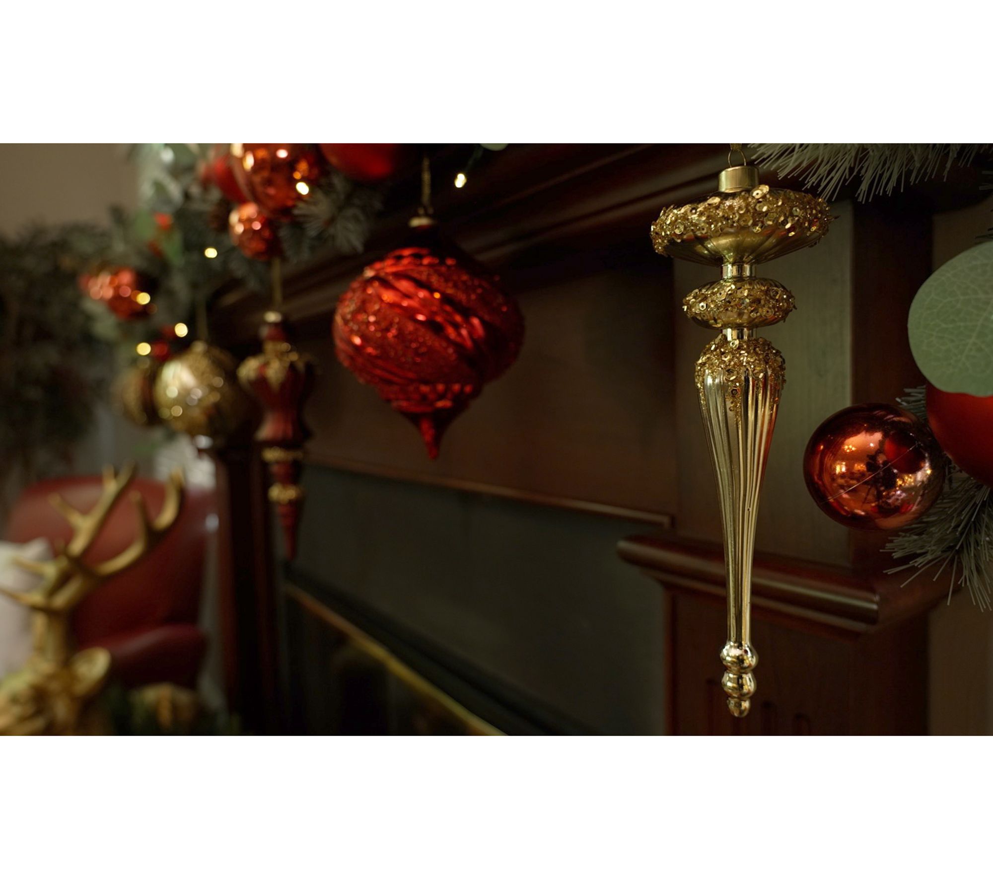 "As Is" Set of 6 Oversized Shatterproof Ornaments by Kim Gravel