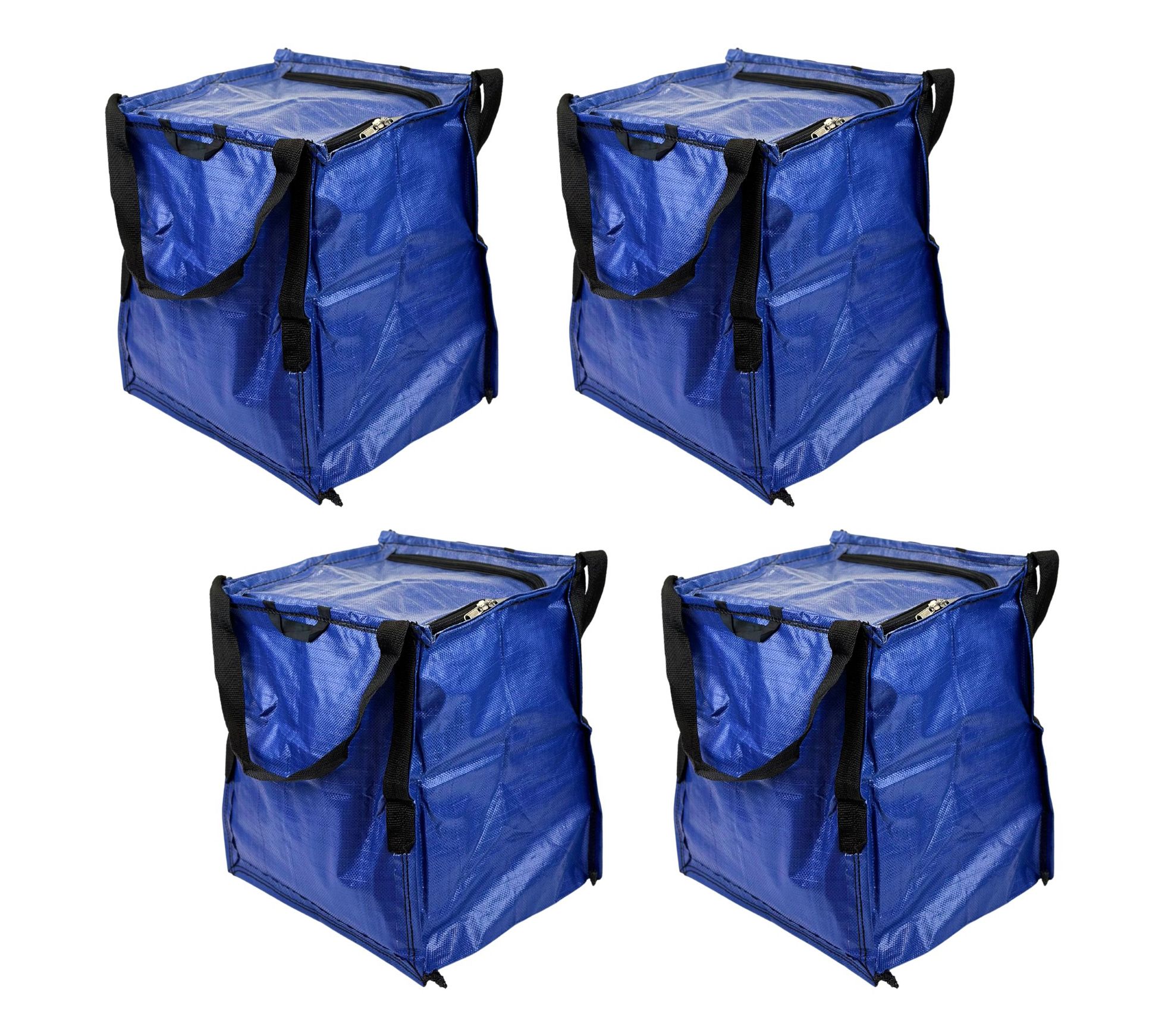 DuraSack Set of 4 Endless Use Storage Totes with Zipper Top