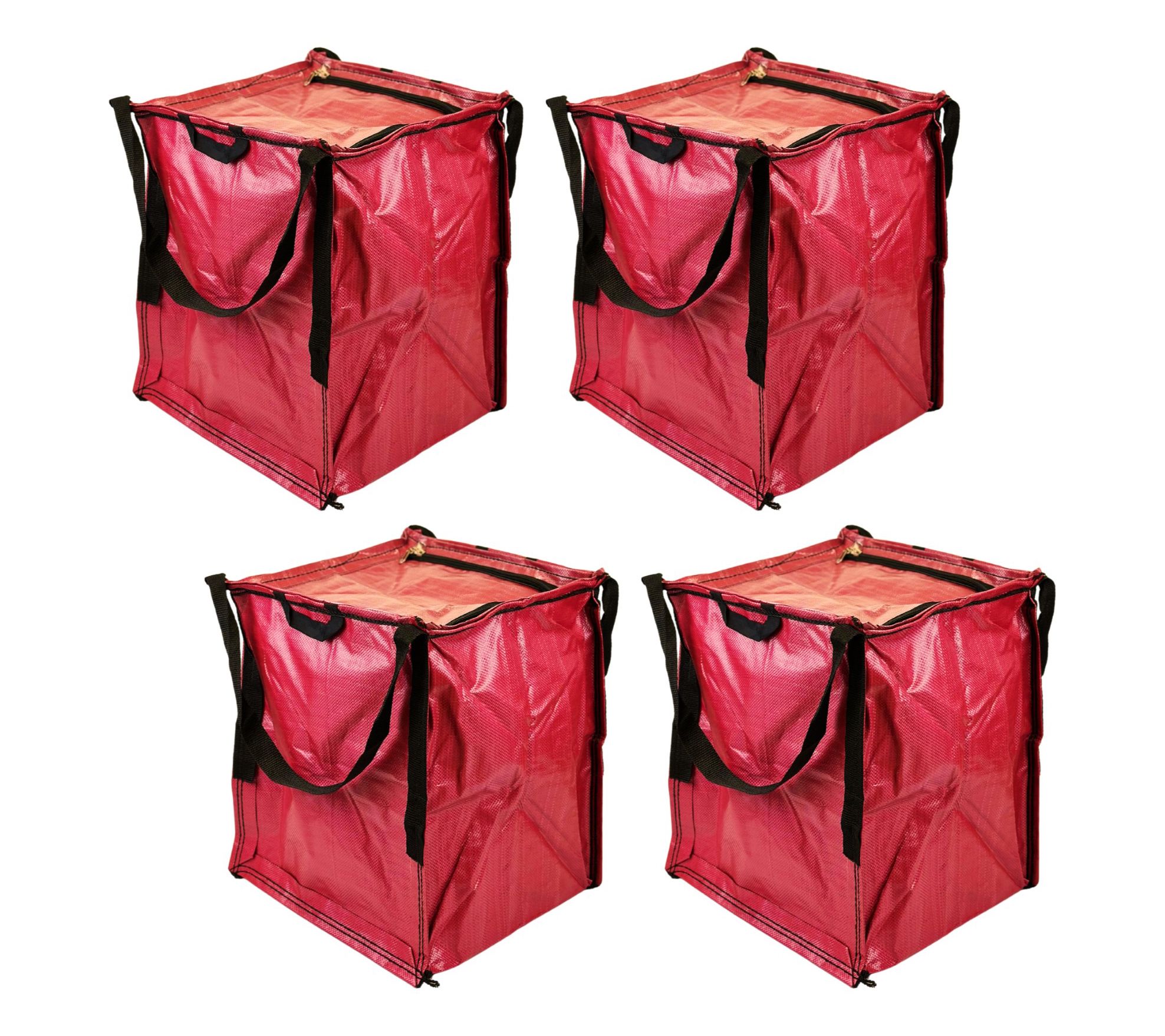 DuraSack Set of 4 Endless Use Storage Totes with Zipper Top
