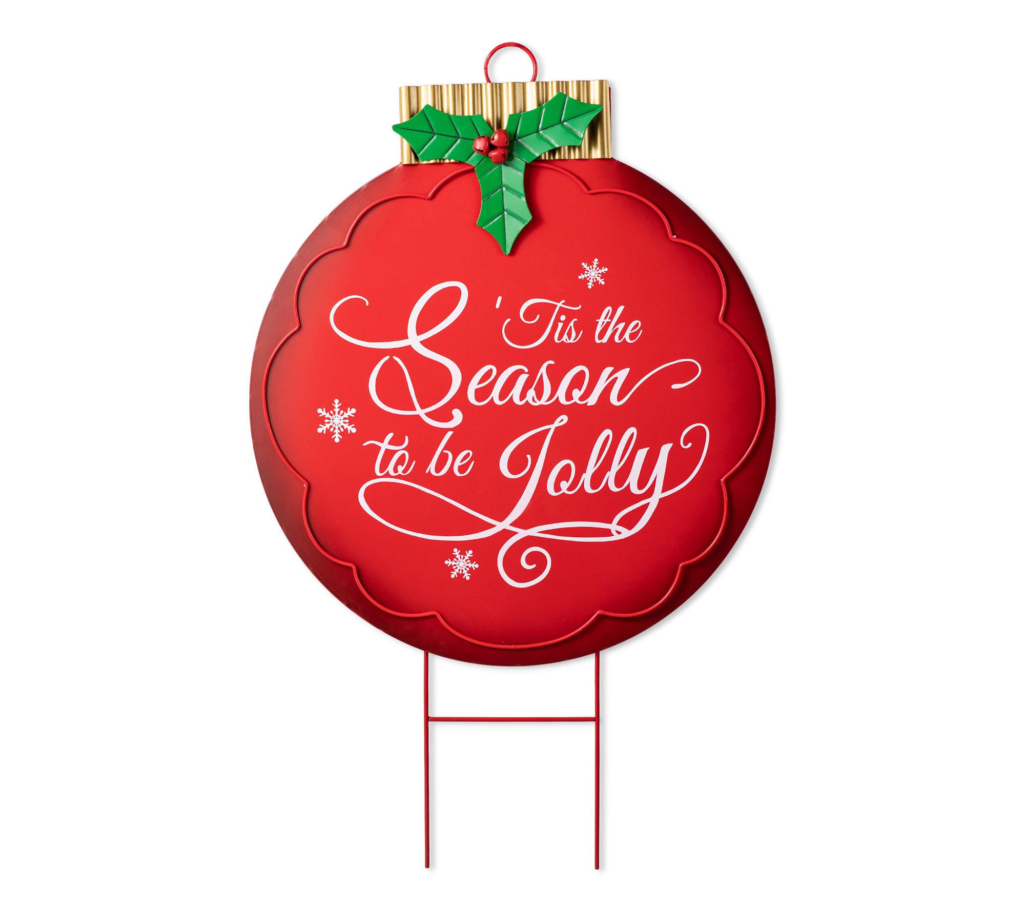 Glitzhome 32"H Large Metal Christmas Ornament Garden Stake