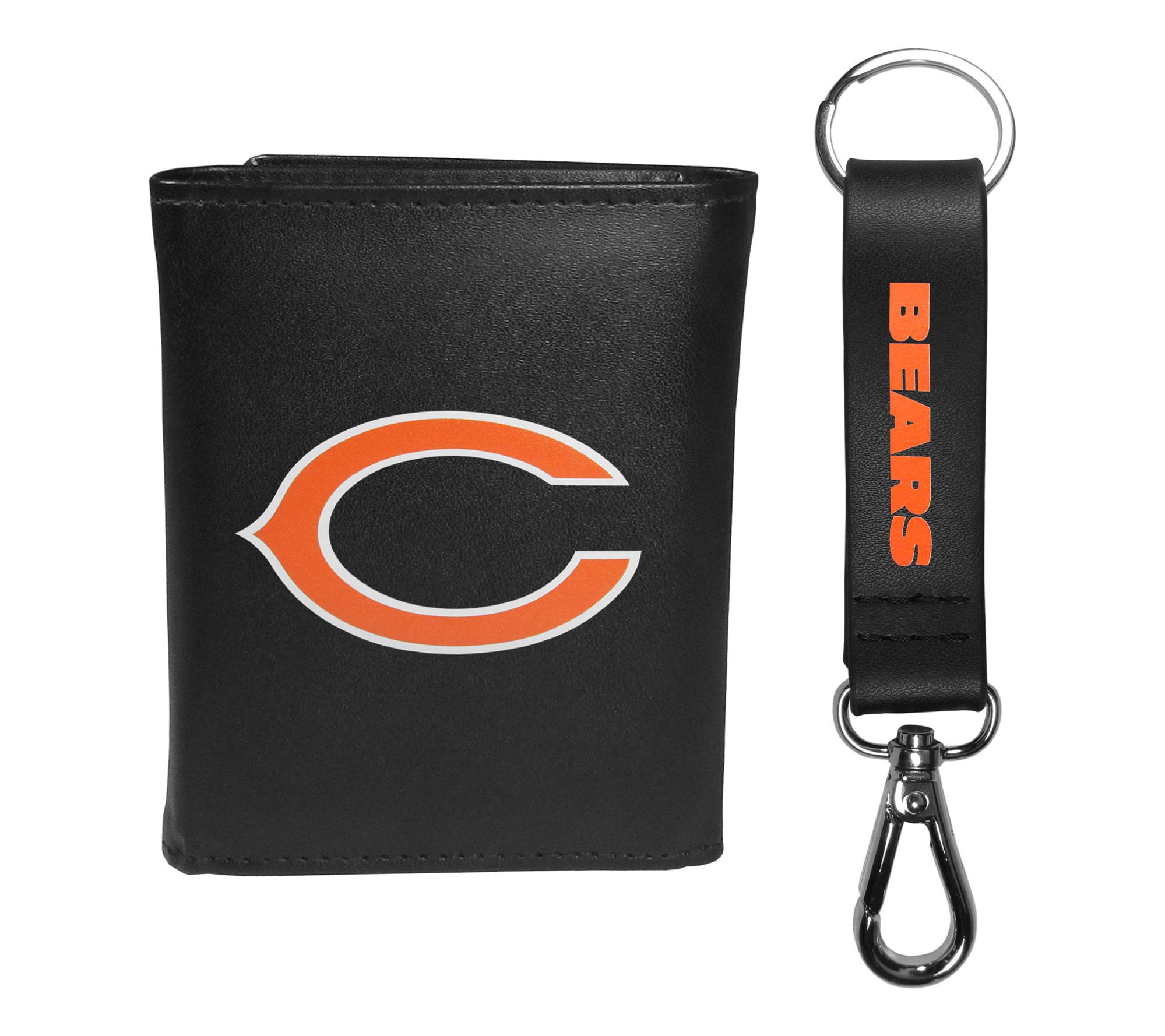 Siskiyou Sports NFL Leather Tri-Fold Wallet & Strap Key Chain