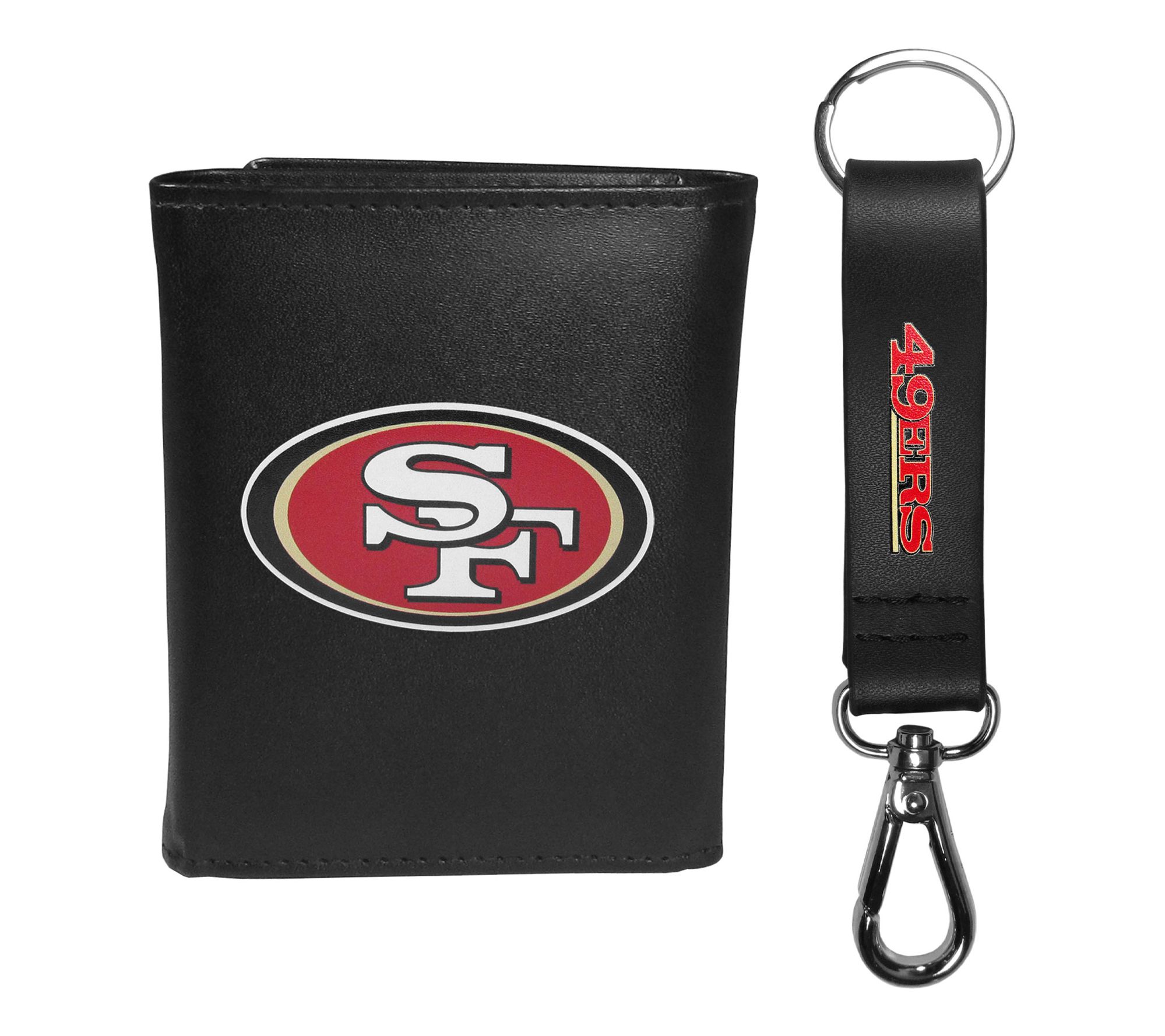 Siskiyou Sports NFL Leather Tri-Fold Wallet & S trap Key Chain