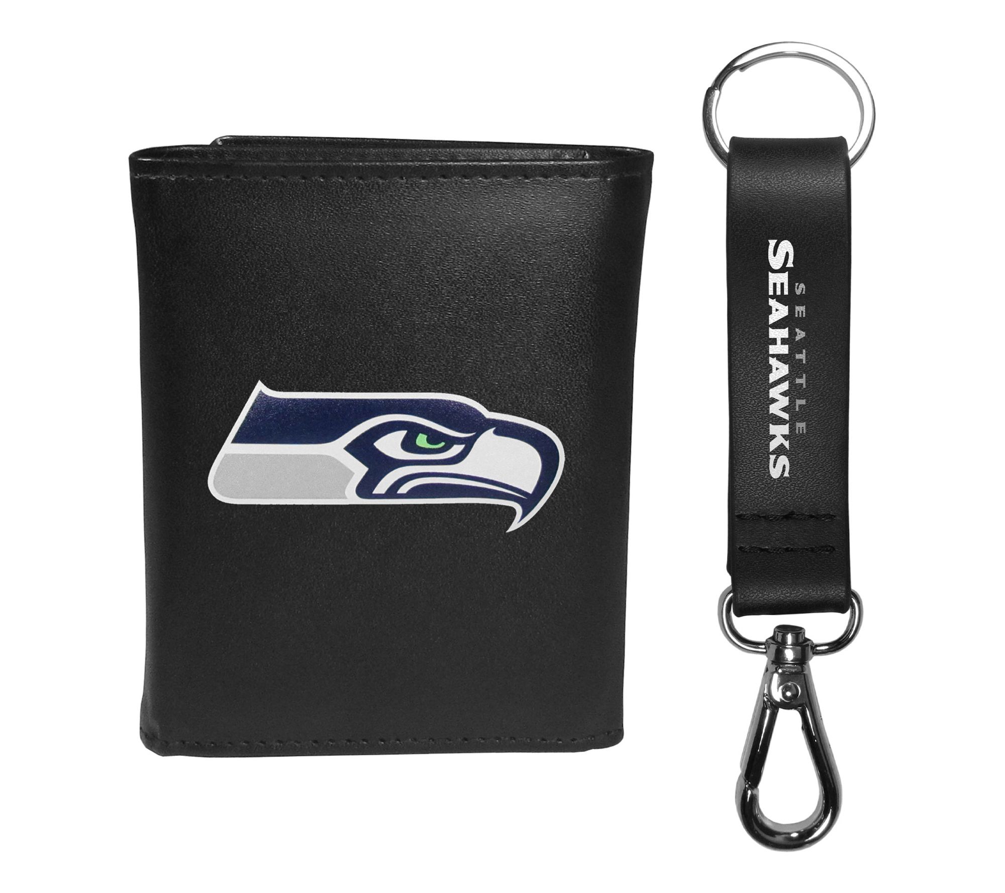 Siskiyou Sports NFL Leather Tri-Fold Wallet & Strap Key Chain