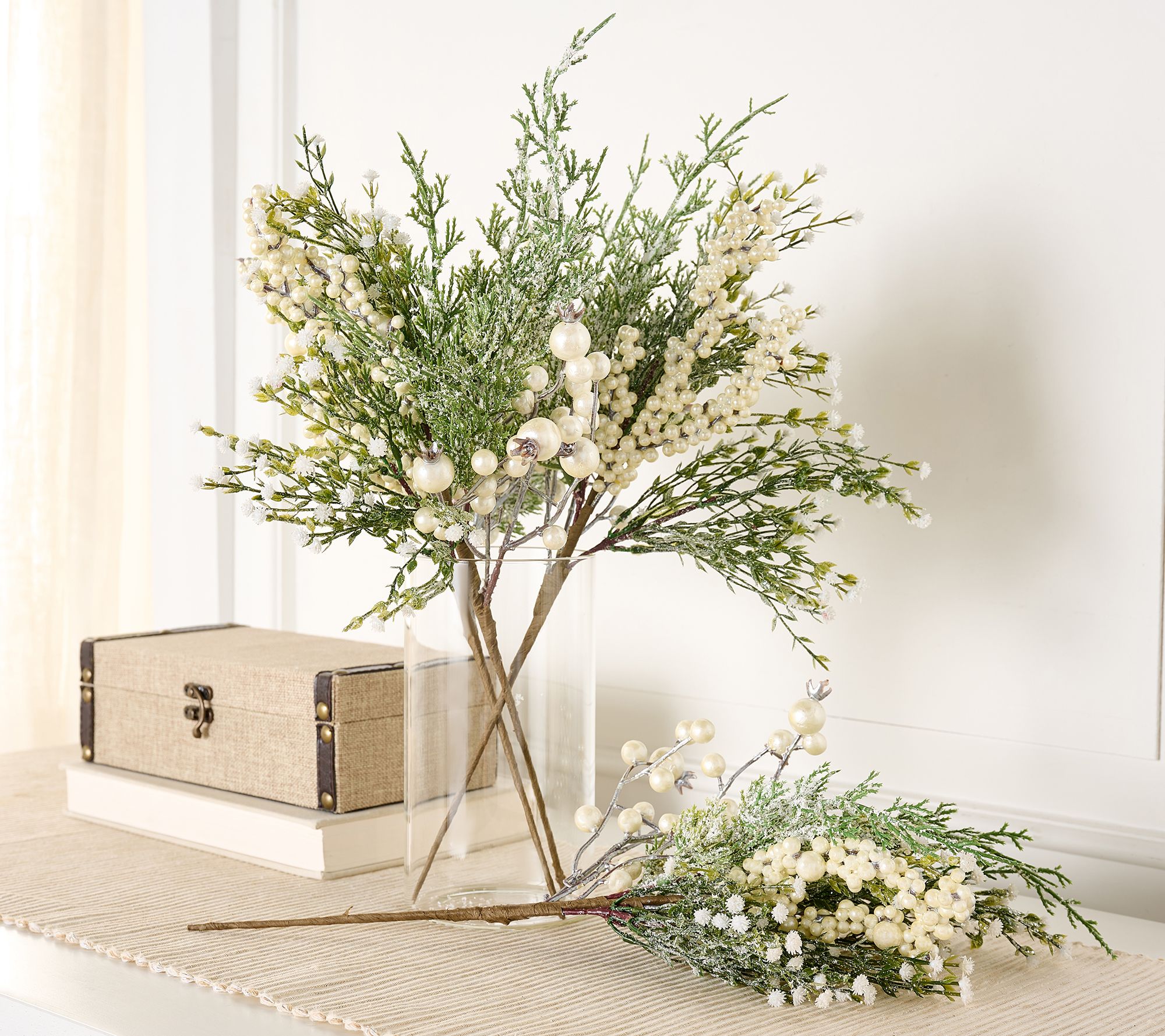 Set of 4 Winter Frost Cedar and Berry Picks by Valerie