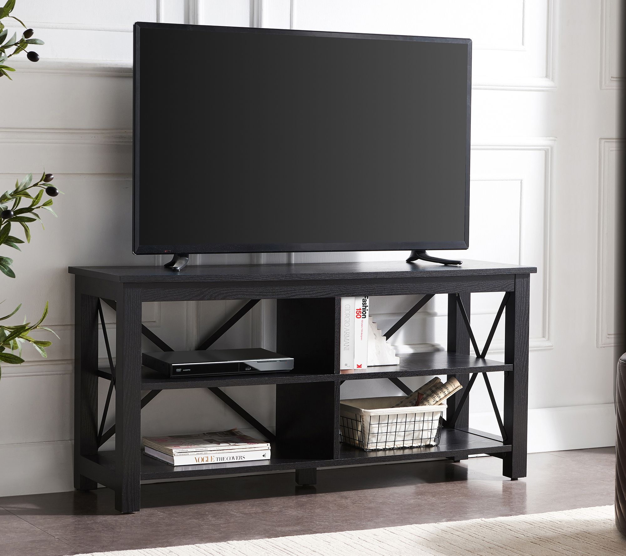 Hudson&Canal Sawyer Rectangular TV Stand for TV's up to 55"